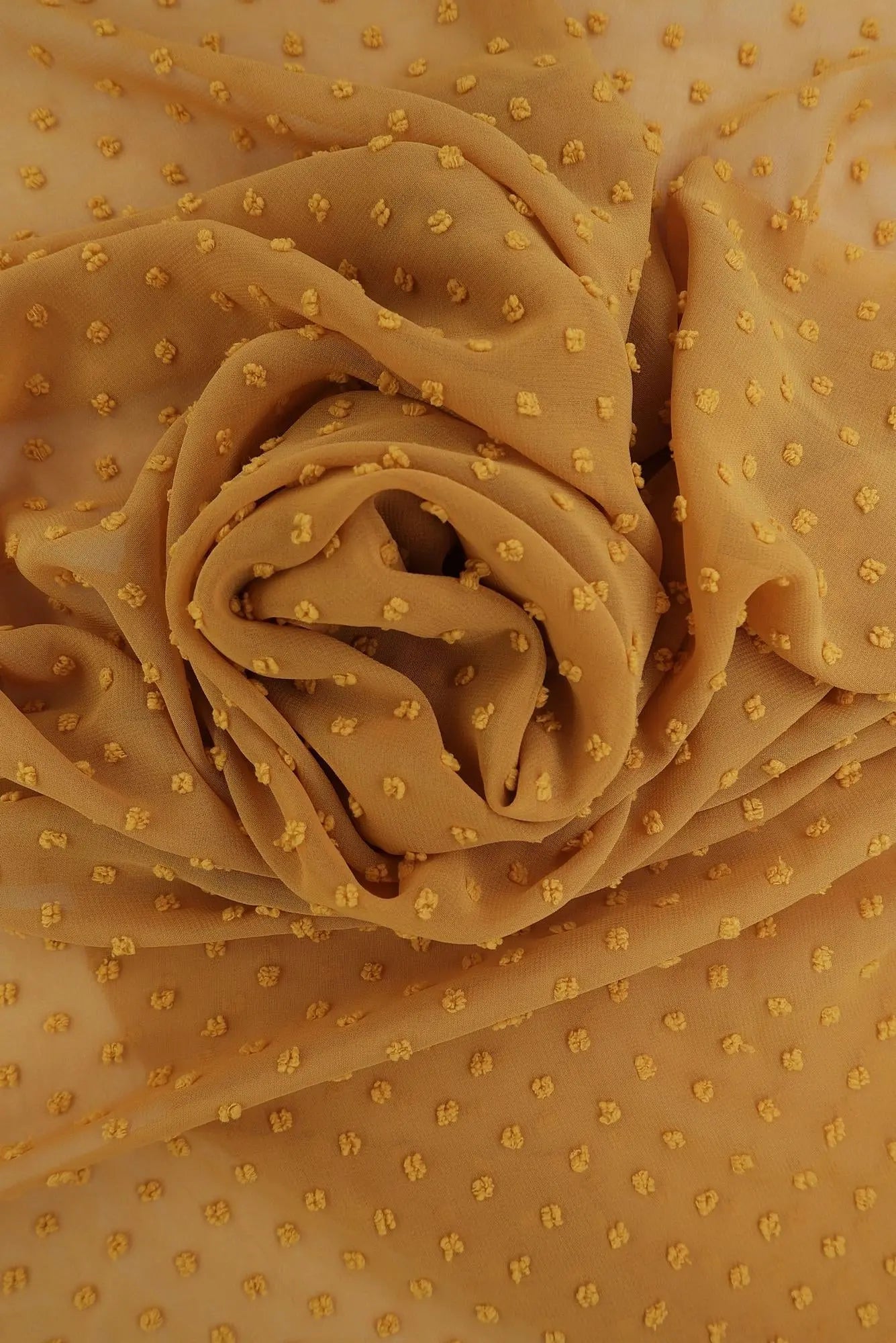 HIMLT-3132 MUSTARD BLOUSE CHIFFON DOT DRESS HI-MULTI MUSTARD NON STRETCH POLYESTER SKIRTS SOLID SWISS TOPS WOVEN YELLOW