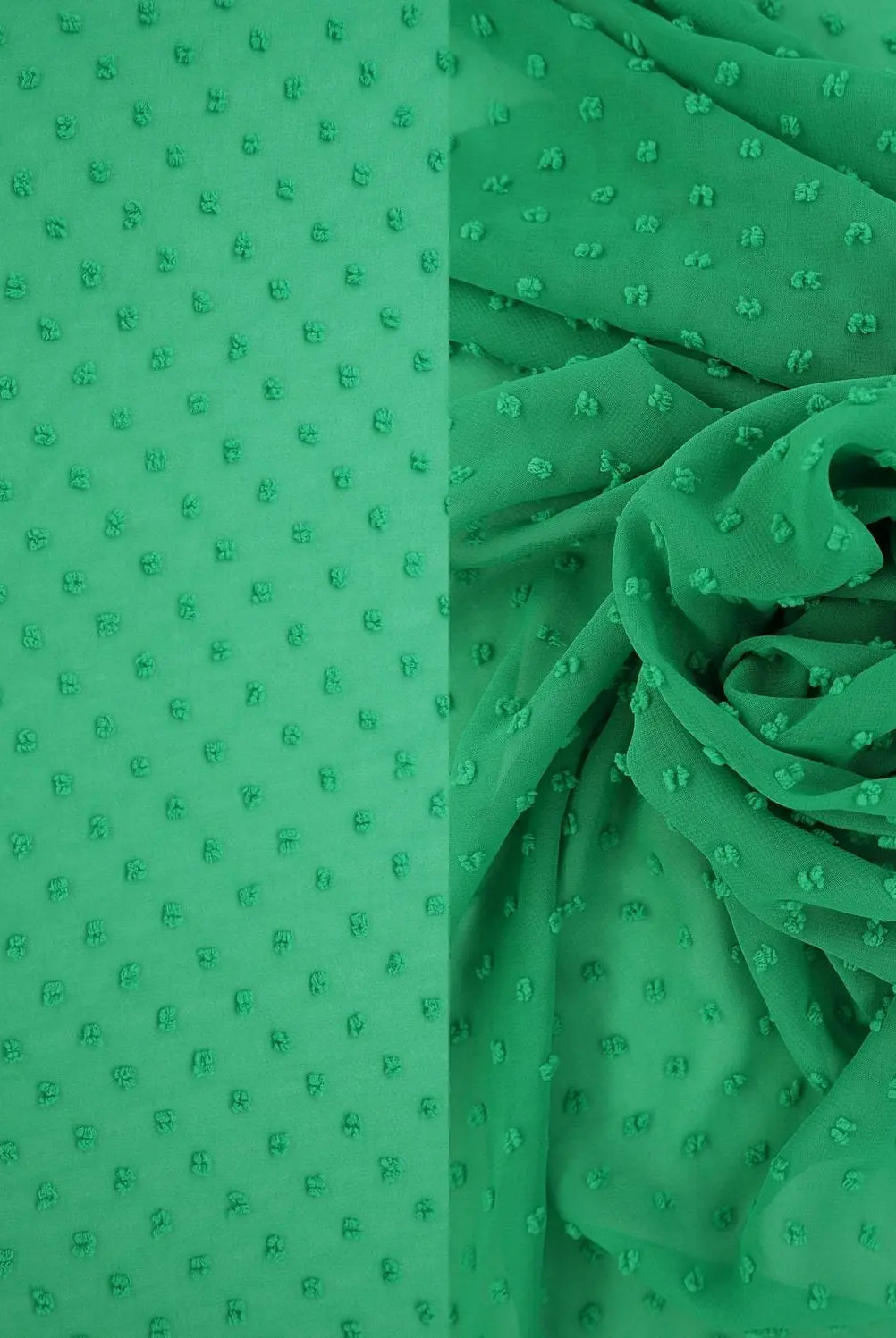 HIMLT-3132 GREEN BLOUSE CHIFFON DOT DRESS GREEN HI-MULTI NON STRETCH POLYESTER SKIRTS SOLID SWISS TOPS WOVEN