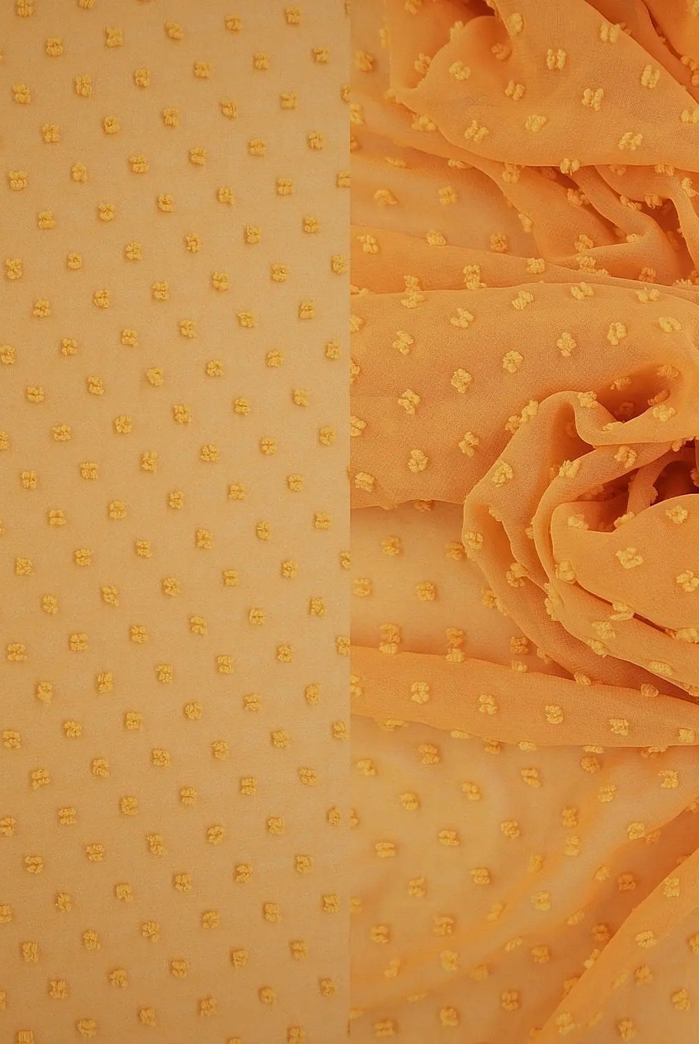 HIMLT-3132 YELLOW AMBER BLOUSE CHIFFON DOT DRESS HI-MULTI NON STRETCH POLYESTER SKIRTS SOLID SWISS TOPS WOVEN YELLOW