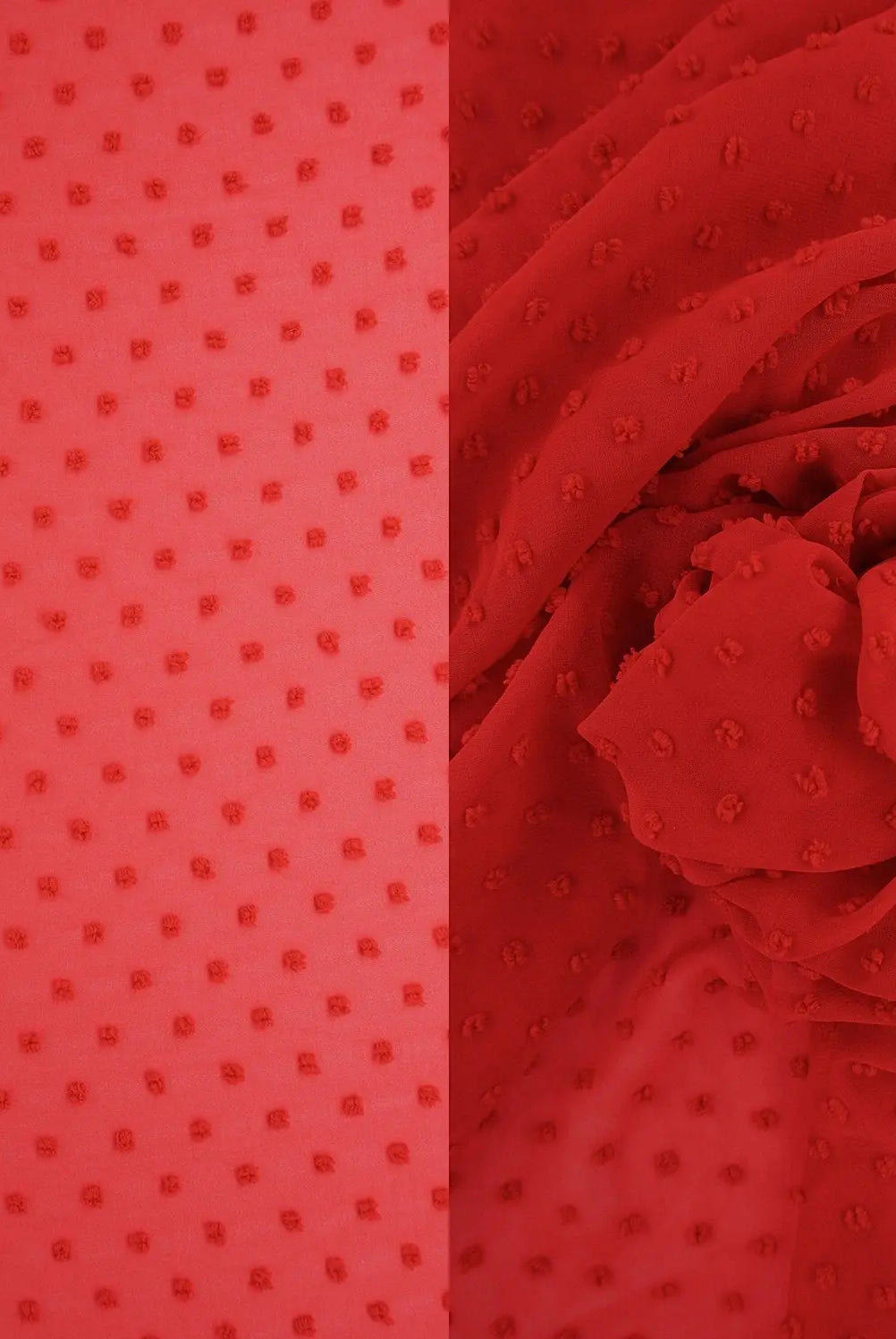 HIMLT-3132 RED BLOUSE CHIFFON DOT DRESS HI-MULTI NON STRETCH POLYESTER RED SKIRTS SOLID SWISS TOPS WOVEN