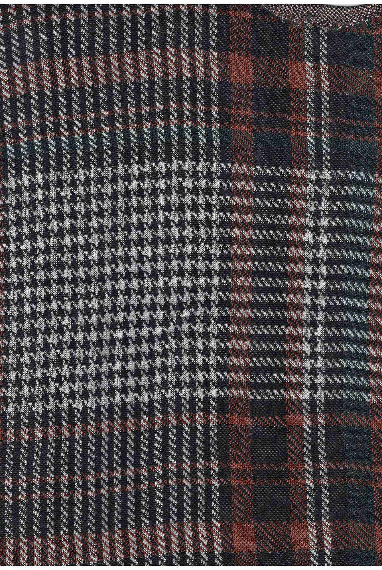 KNT4217 RUST/HUNTER BIKER SHORTS BODYSUIT DRESS KNIT PANTS PLAID POLYESTER RAYON SKIRTS SOLID-B SPANDEX STRETCH TOPS TUNICS YARN DYED