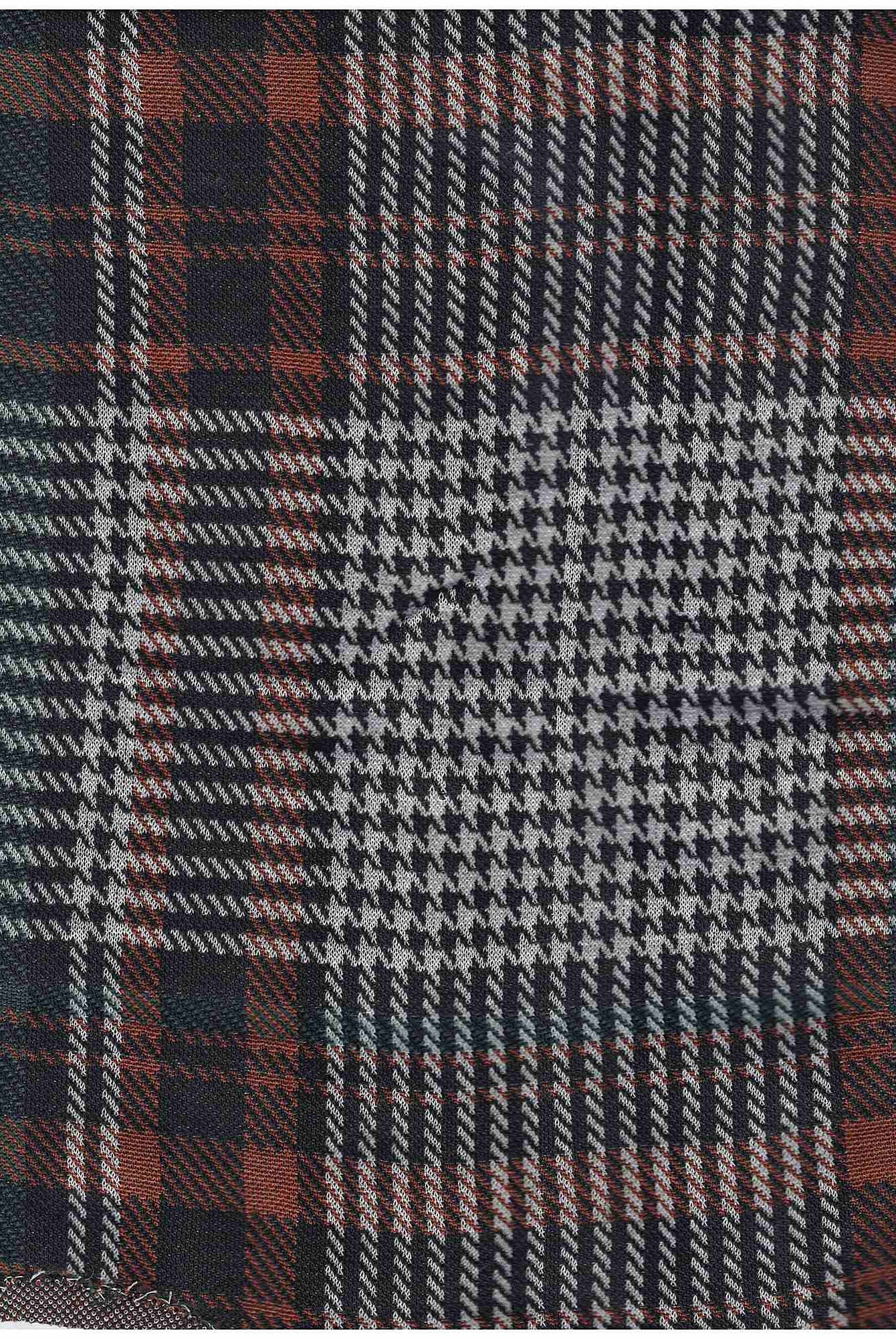 KNT4217 RUST/HUNTER BIKER SHORTS BODYSUIT DRESS KNIT PANTS PLAID POLYESTER RAYON SKIRTS SOLID-B SPANDEX STRETCH TOPS TUNICS YARN DYED