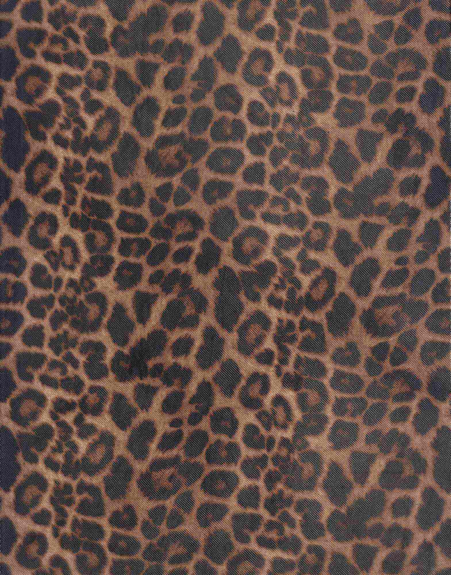 MESH-SE20351 BROWN ANIMAL BLACK BROWN LEOPARD MESH POLYESTER PRINT SPANDEX