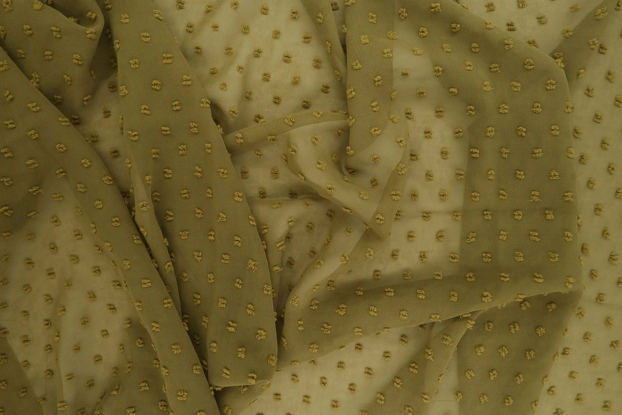 HIMLT-3132 OLIVE LT BLOUSE CHIFFON DOT DRESS GREEN HI-MULTI NON STRETCH POLYESTER SKIRTS SOLID SWISS TOPS WOVEN