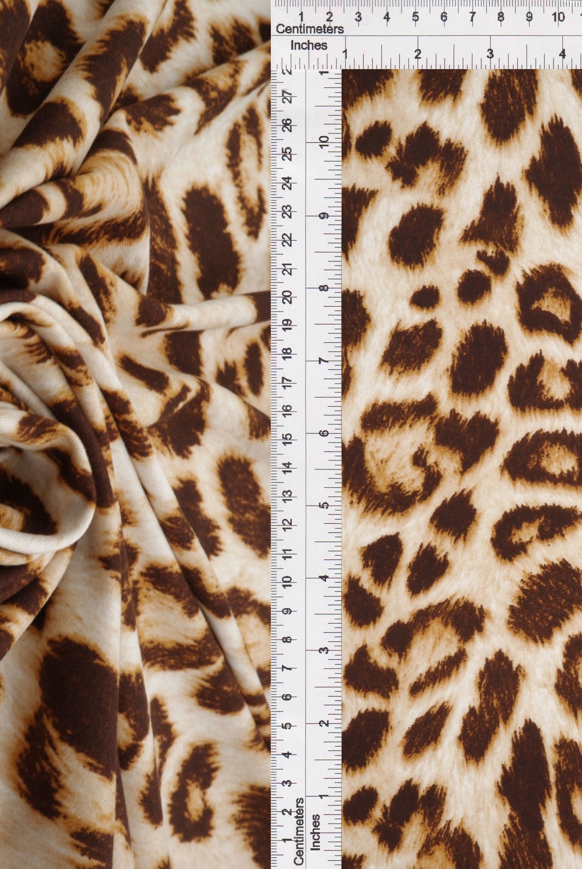 DTY Brushed Animal Print Stretch Knit Fabric - KNT2100-SE20352 - Fabric Selection WS