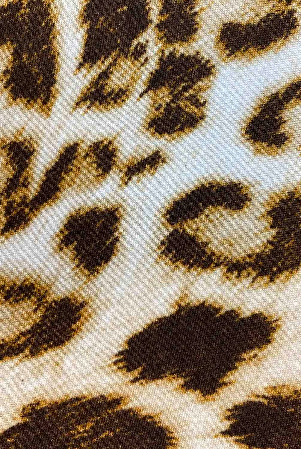 KNT2100-SE20352 TAUPE ANIMAL BIKER SHORTS BLOUSE BODYSUIT CAMI DRESS DTY BRUSHED KNIT LOUNGEWEAR PANTS POLYESTER PRINT SKIRTS SPANDEX STRETCH T-SHIRT TOPS TUNICS