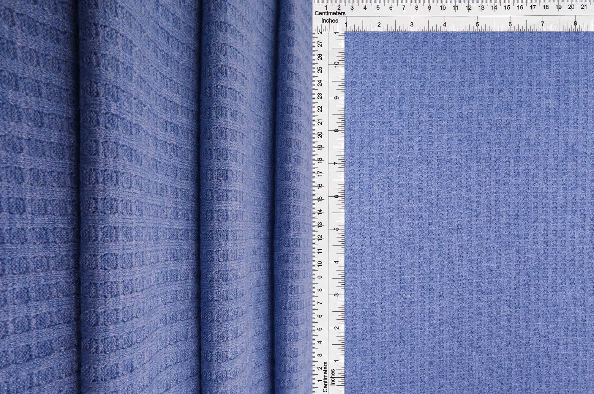 KNT4341 DENIM BLUE BOTTOMS KNIT LOUNGEWEAR MELANGE NO-PRINT NYLON POLYESTER RAYON SOLID SPANDEX STRETCH SWEATER TOPS TUNICS WAFFLE