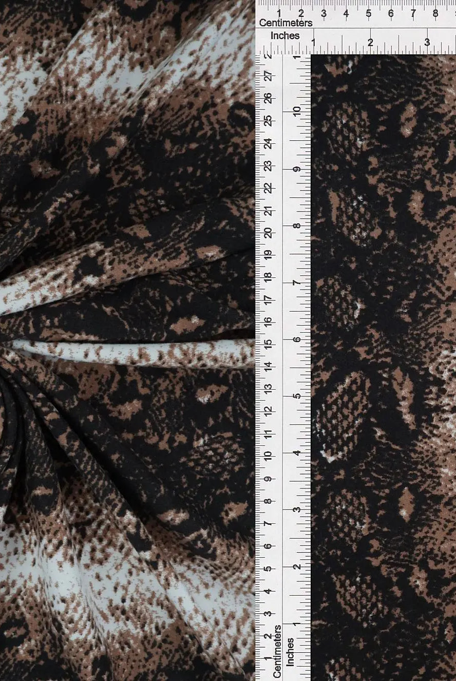 KNT2100-MS91150 MOCHA ANIMAL BIKER SHORTS BLOUSE BODYSUIT BROWN CAMI DRESS DTY BRUSHED KNIT LOUNGEWEAR PANTS POLYESTER PRINT SKIRTS SNAKE SPANDEX STRETCH T-SHIRT TOPS TUNICS