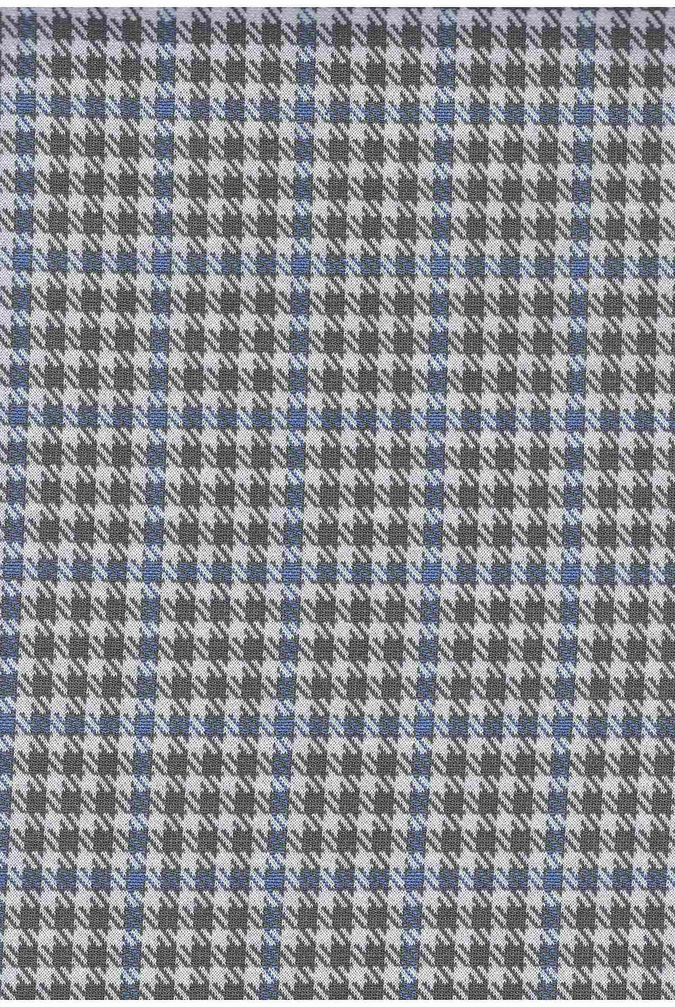 KNT4211 GREY/BLUE BODYSUIT DOUBLE KNIT DRESS JACQUARD PANTS PLAID POLYESTER RAYON SKIRTS SOLID-B SPANDEX STRETCH TUNICS YARN DYED