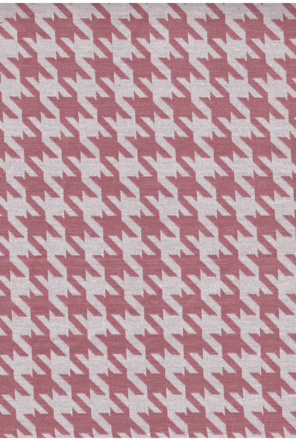 KNT4142 WHITE/ROSE DUSTY BODYSUIT DRESS HERRINGBONE HOUNDSTOOTH JACQUARD KNIT PANTS POLYESTER SKIRTS SOLID-B SPANDEX STRETCH TUNICS YARN DYED