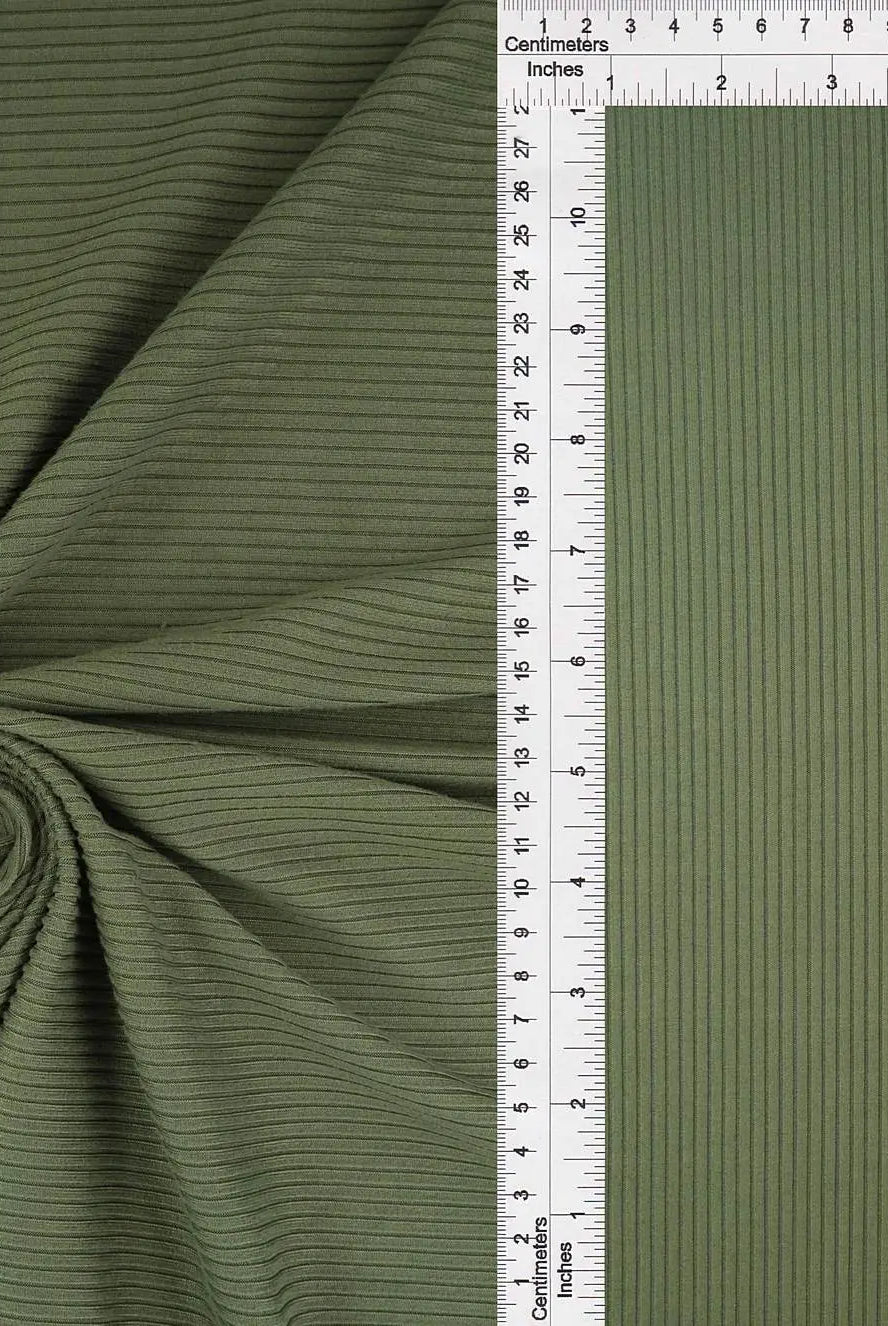 KNT4151 OLIVE VINTAGE BODYSUIT BOTTOMS CAMI DRESS GREEN KNIT NO-PRINT POLYESTER RIB 4X2 SOLID-B SPANDEX STRETCH TOPS YUMMY