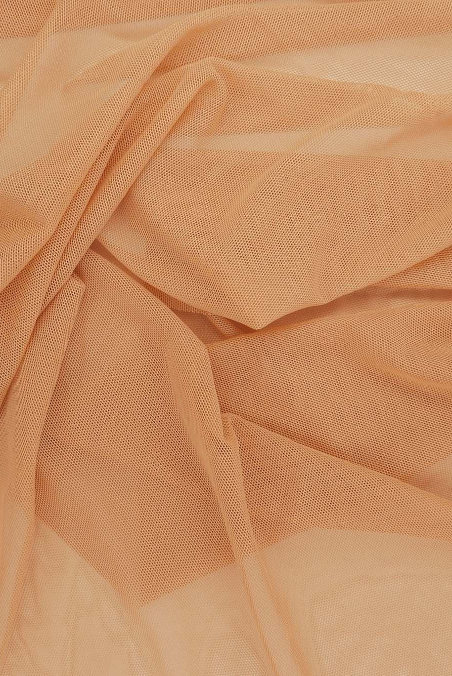 MESH-2000 CAMEL BLOUSE BODYSUIT BROWN CAMI CREAM FLOCKING GOLD LOUNGEWEAR MESH NO-PRINT POLYESTER SOLID SPANDEX STRETCH TOPS TUNICS