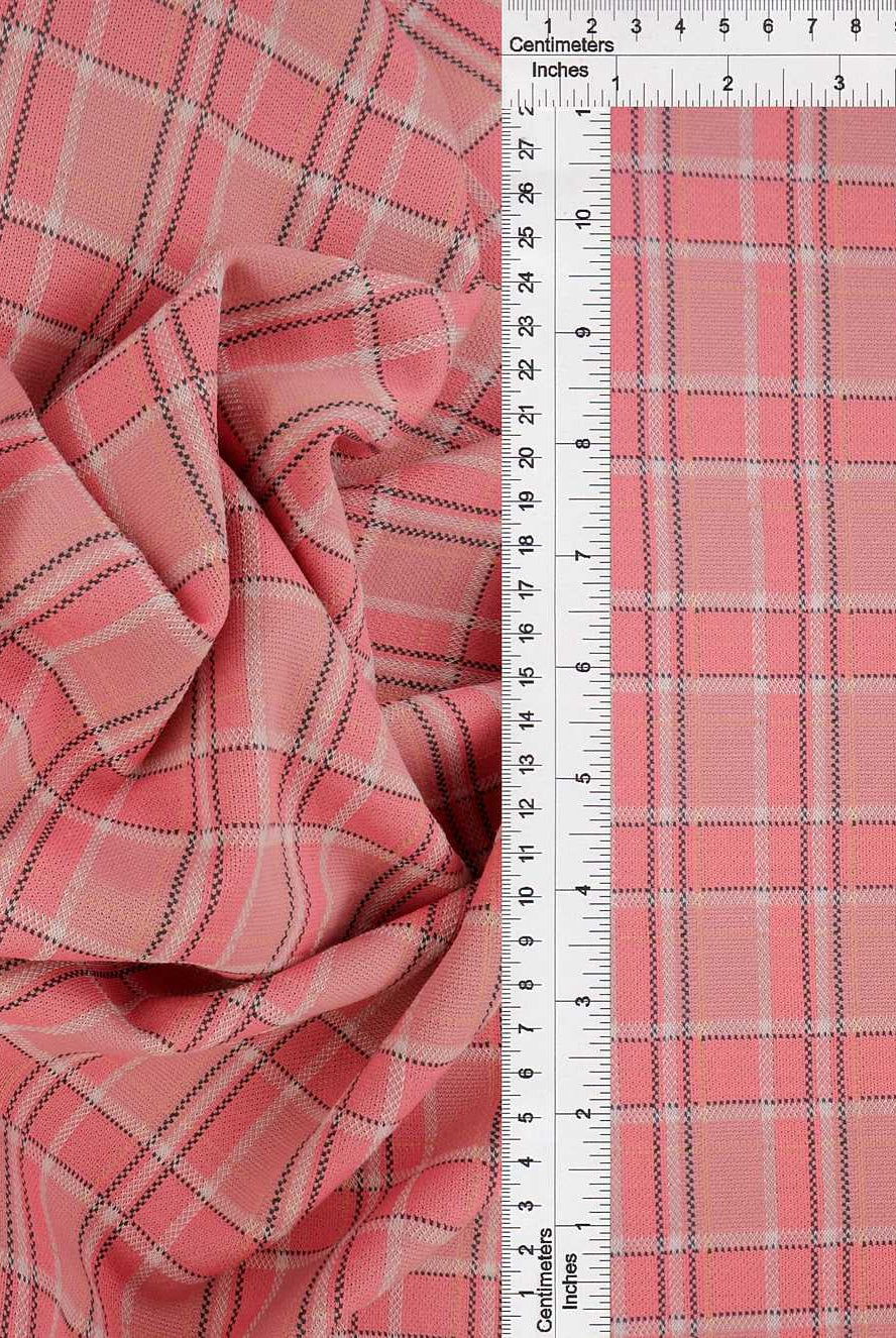 KNT4407 PINK SWEET BOTTOMS CAMI DOUBLE KNIT JACQUARD OUTERWEAR PANTS PLAID POLYESTER RAYON SKIRTS SOLID-B SPANDEX STRETCH TOPS TUNICS YARN DYED