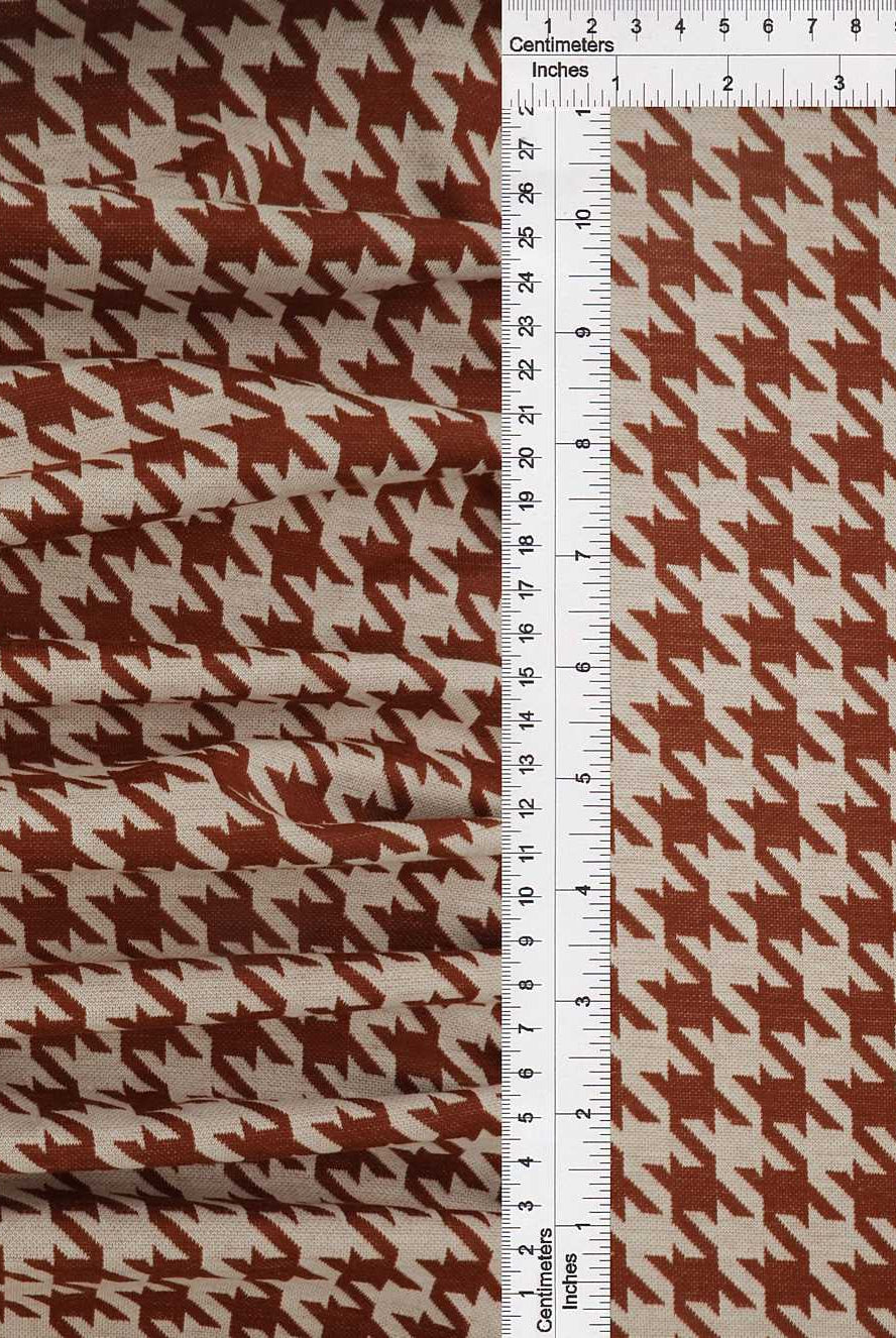 KNT4142 WHITE/BRICK BODYSUIT DRESS HERRINGBONE HOUNDSTOOTH JACQUARD KNIT PANTS POLYESTER SKIRTS SOLID-B SPANDEX STRETCH TUNICS YARN DYED