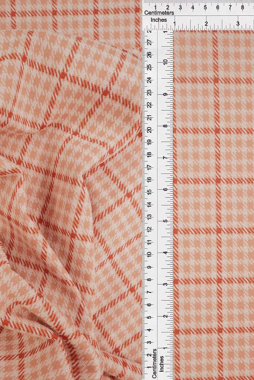 KNT4211 PEACH/TERRACOTTA BODYSUIT DOUBLE KNIT DRESS JACQUARD PANTS PLAID POLYESTER RAYON SKIRTS SOLID-B SPANDEX STRETCH TUNICS YARN DYED