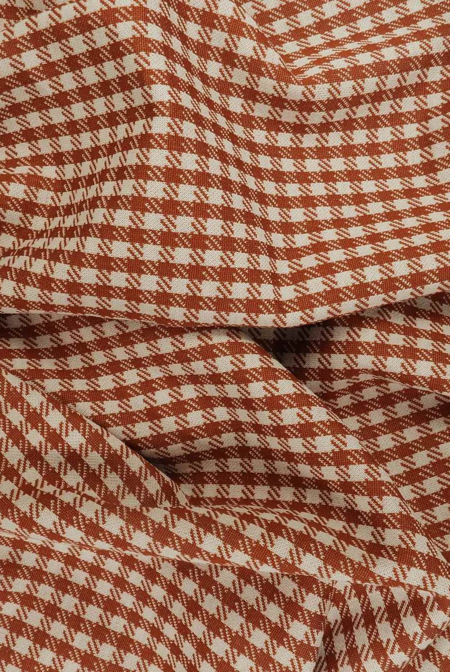 KNT4392 BRICK BODYSUIT DOUBLE KNIT DRESS JACQUARD PANTS PLAID POLYESTER RAYON SKIRTS SOLID SPANDEX STRETCH TUNICS YARN DYED