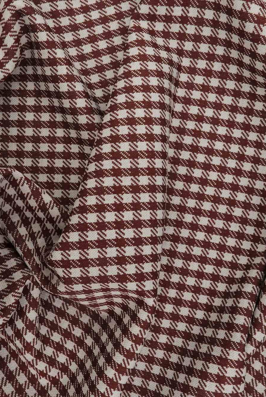 KNT4392 WINE BODYSUIT DOUBLE KNIT DRESS JACQUARD PANTS PLAID POLYESTER RAYON SKIRTS SOLID SPANDEX STRETCH TUNICS YARN DYED