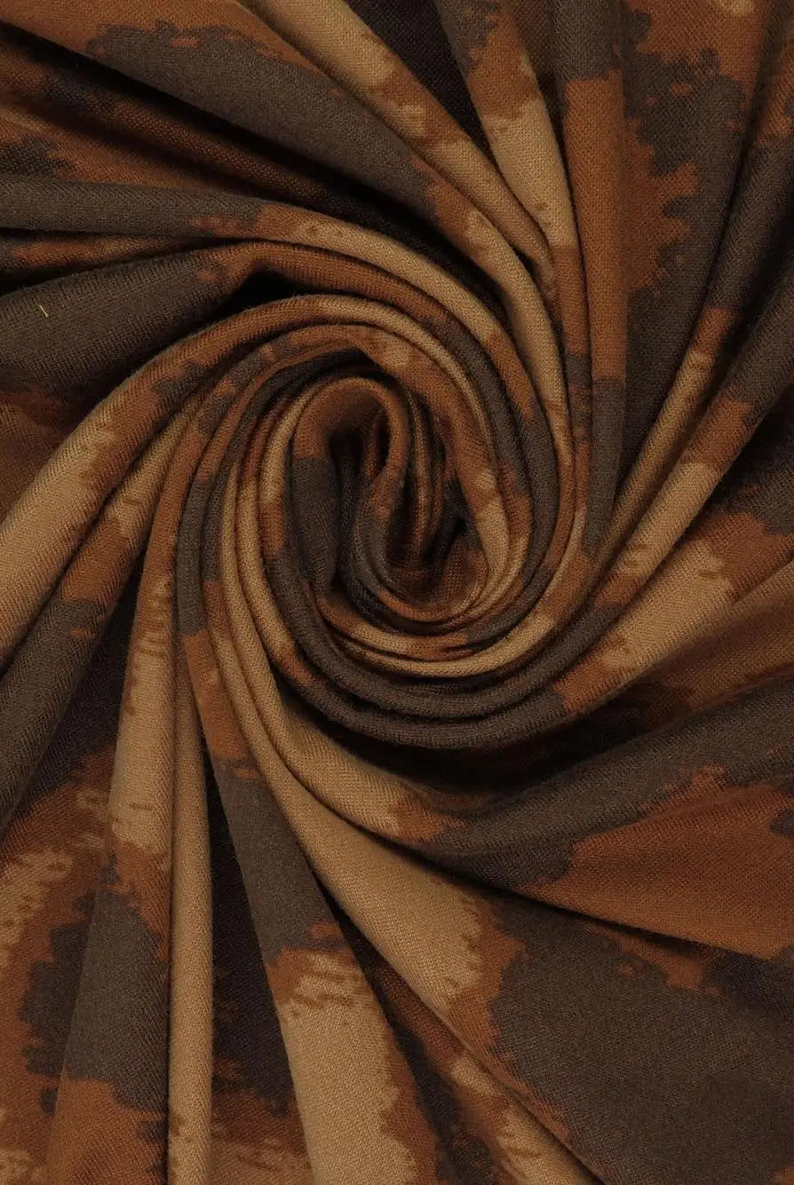 KNT2100-SE90343 RUST ANIMAL BLOUSE BOTTOMS CAMI DRESS DTY BRUSHED KNIT LOUNGEWEAR POLYESTER PRINT RUST SPANDEX STRETCH TOPS