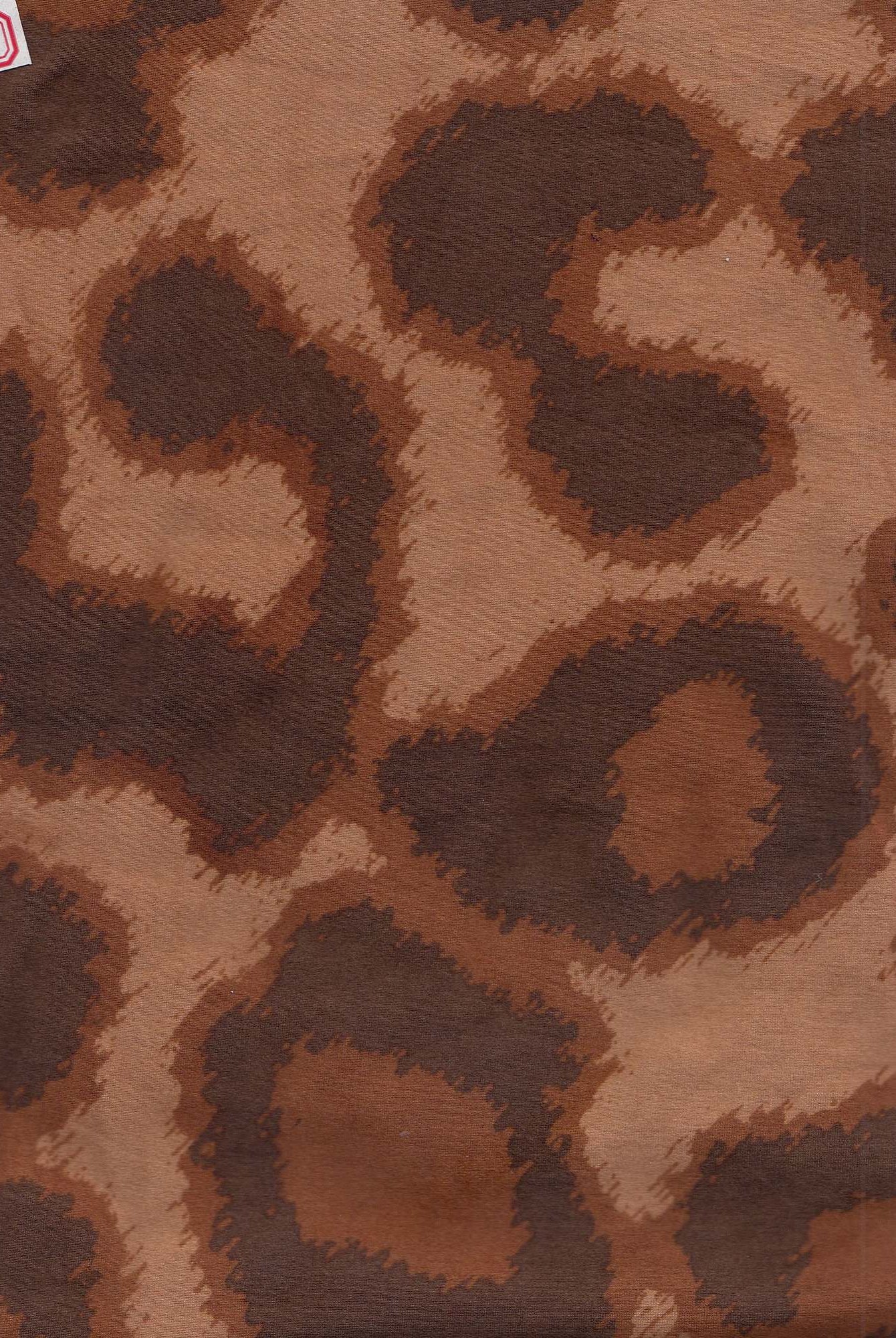 KNT2100-SE90343 RUST ANIMAL BLOUSE BOTTOMS CAMI DRESS DTY BRUSHED KNIT LOUNGEWEAR POLYESTER PRINT RUST SPANDEX STRETCH TOPS