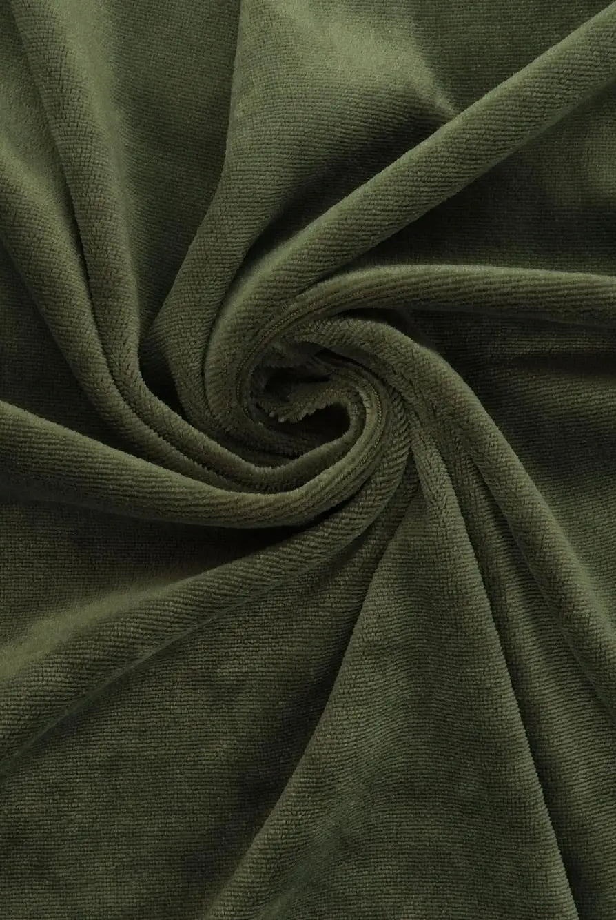 KNT4421 OLIVE VINTAGE BOTTOMS DRESS KNIT LOUNGEWEAR NO-PRINT OUTERWEAR PANTS POLYESTER SKIRTS SOLID SPANDEX STRETCH SWEATER TUNICS VELOUR