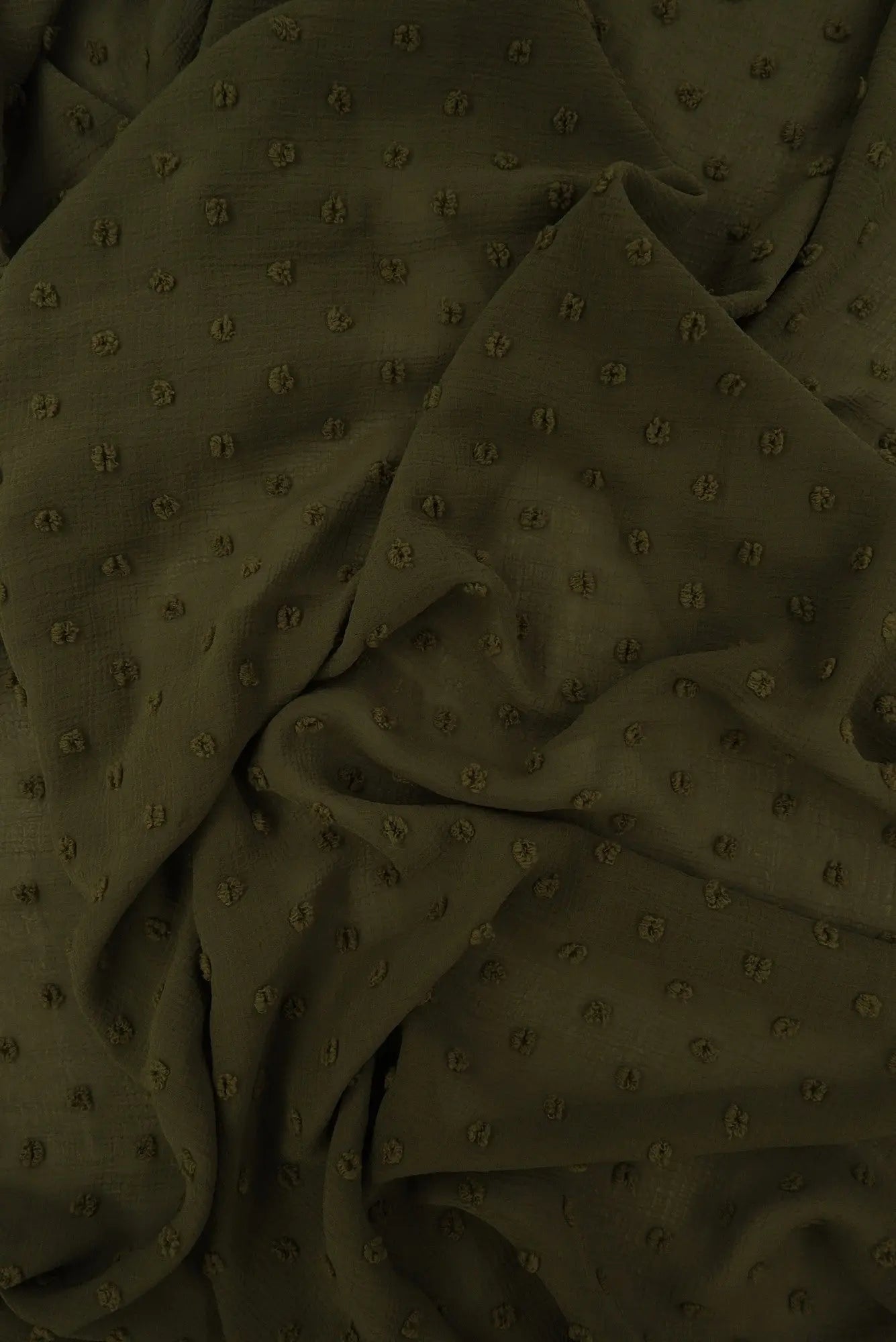 HIMLT-4220 OLIVE LT BLOUSE BODYSUIT BOTTOMS CAMI DRESS GREEN HI-MULTI NO-PRINT NON STRETCH PANTS POLYESTER SKIRTS SOLID SWISS DOT TOPS WOVEN