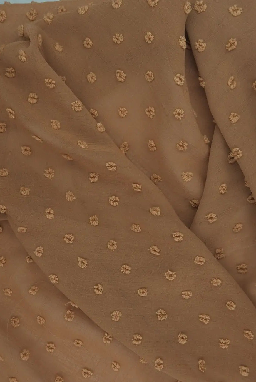 HIMLT-4220 CARAMEL BLOUSE BODYSUIT BOTTOMS BROWN CAMI CREAM DRESS HI-MULTI NO-PRINT NON STRETCH PANTS POLYESTER SKIRTS SOLID SWISS DOT TOPS WOVEN