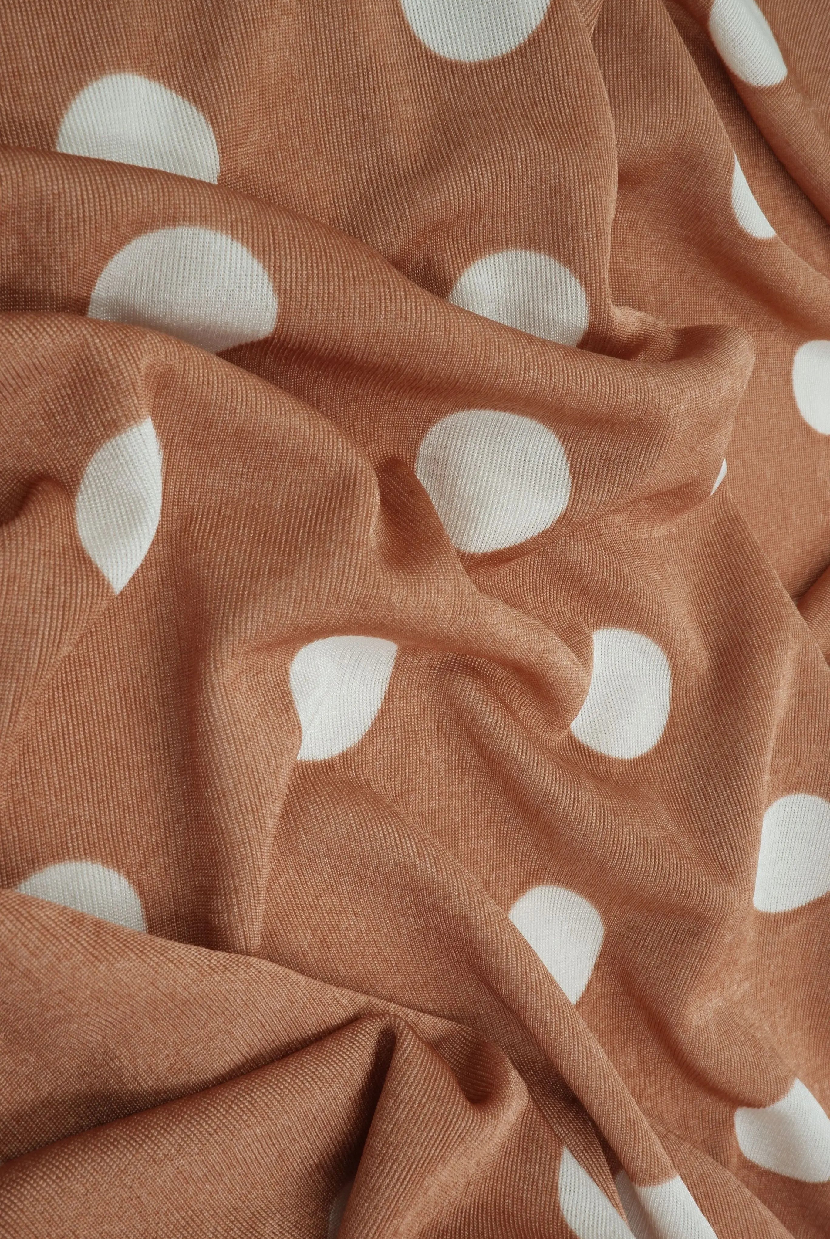 KNT3963-DU1960 TAUPE BLOUSE BOTTOMS BROWN CAMI DOT DRESS IVORY KNIT POLYESTER PRINT SPANDEX STRETCH