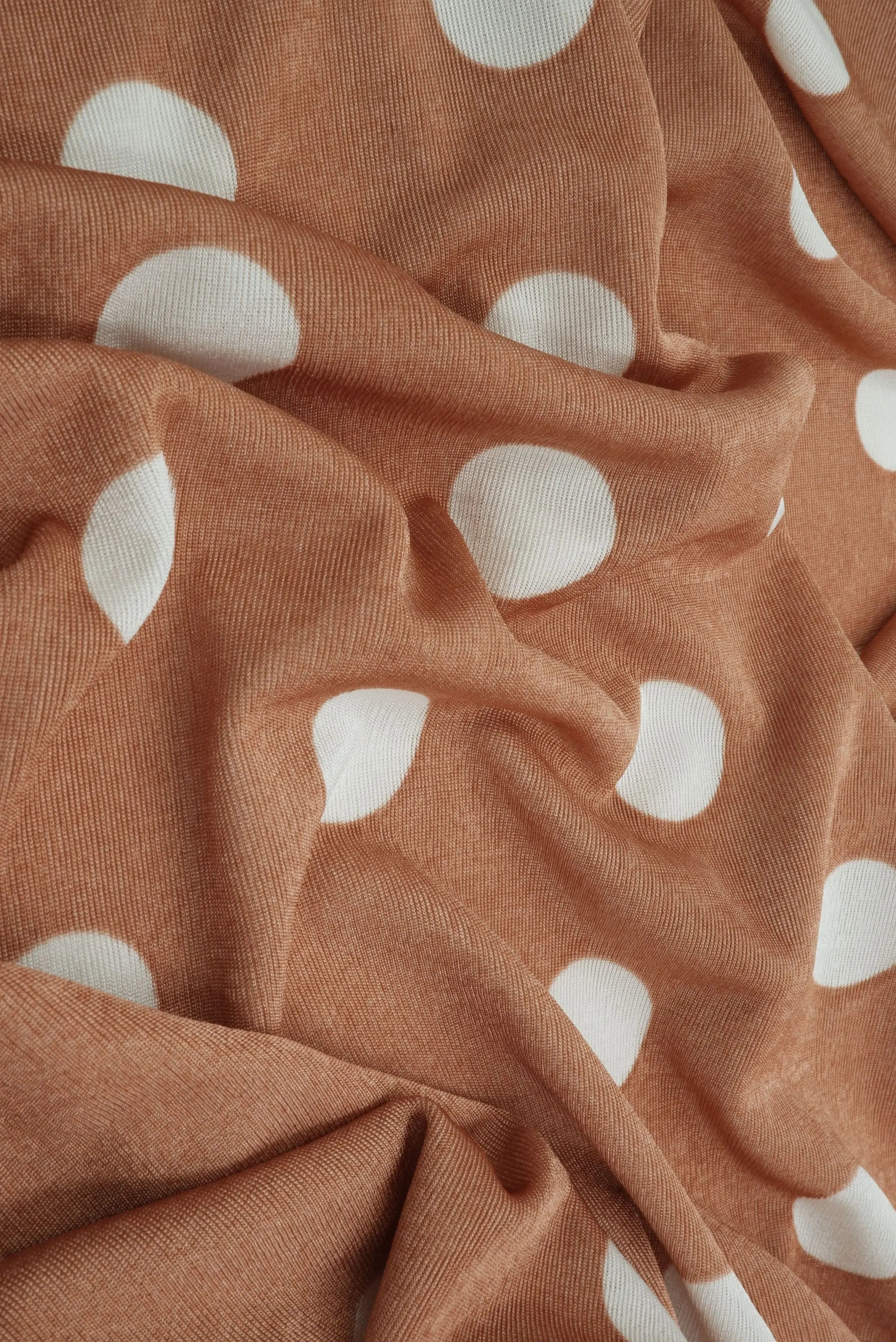 KNT3963-DU1960 TAUPE BLOUSE BOTTOMS BROWN CAMI DOT DRESS IVORY KNIT POLYESTER PRINT SPANDEX STRETCH