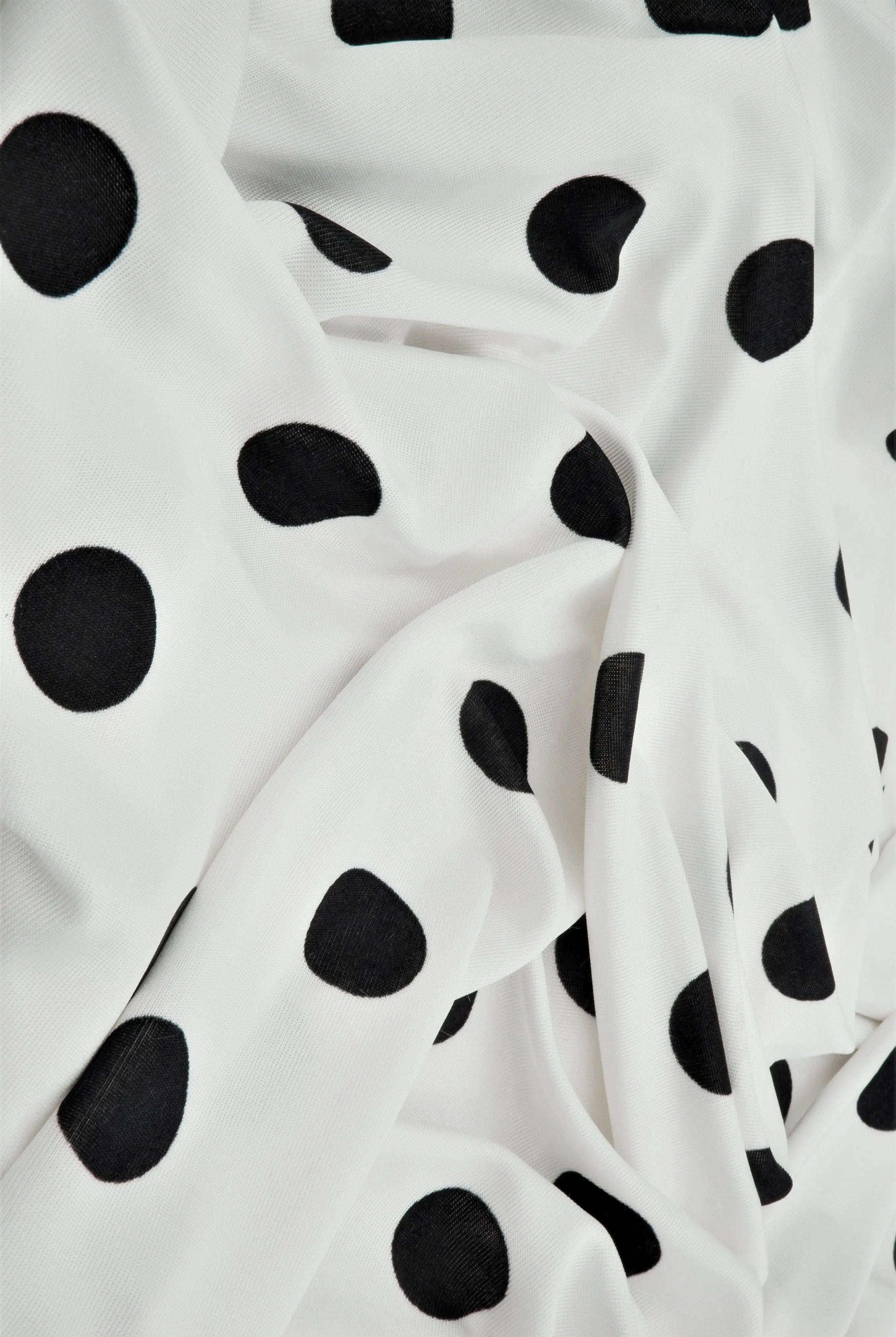 KNT3963-DU1960 IVORY BLACK BLOUSE BOTTOMS CAMI DOT DRESS IVORY KNIT POLYESTER PRINT SPANDEX STRETCH