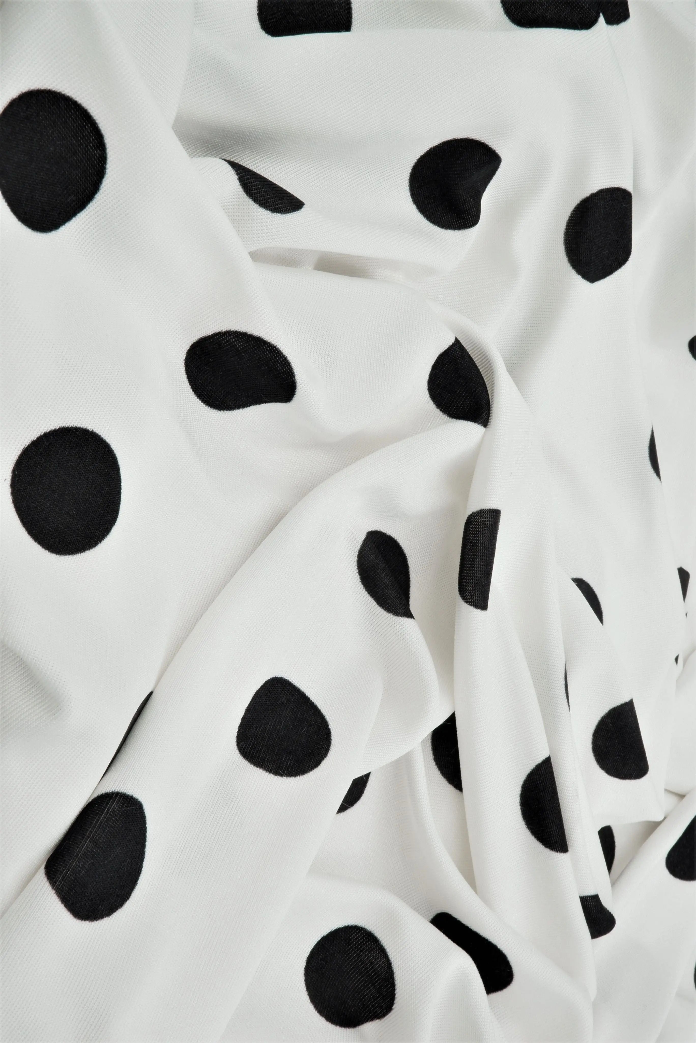 KNT3963-DU1960 IVORY BLACK BLOUSE BOTTOMS CAMI DOT DRESS IVORY KNIT POLYESTER PRINT SPANDEX STRETCH