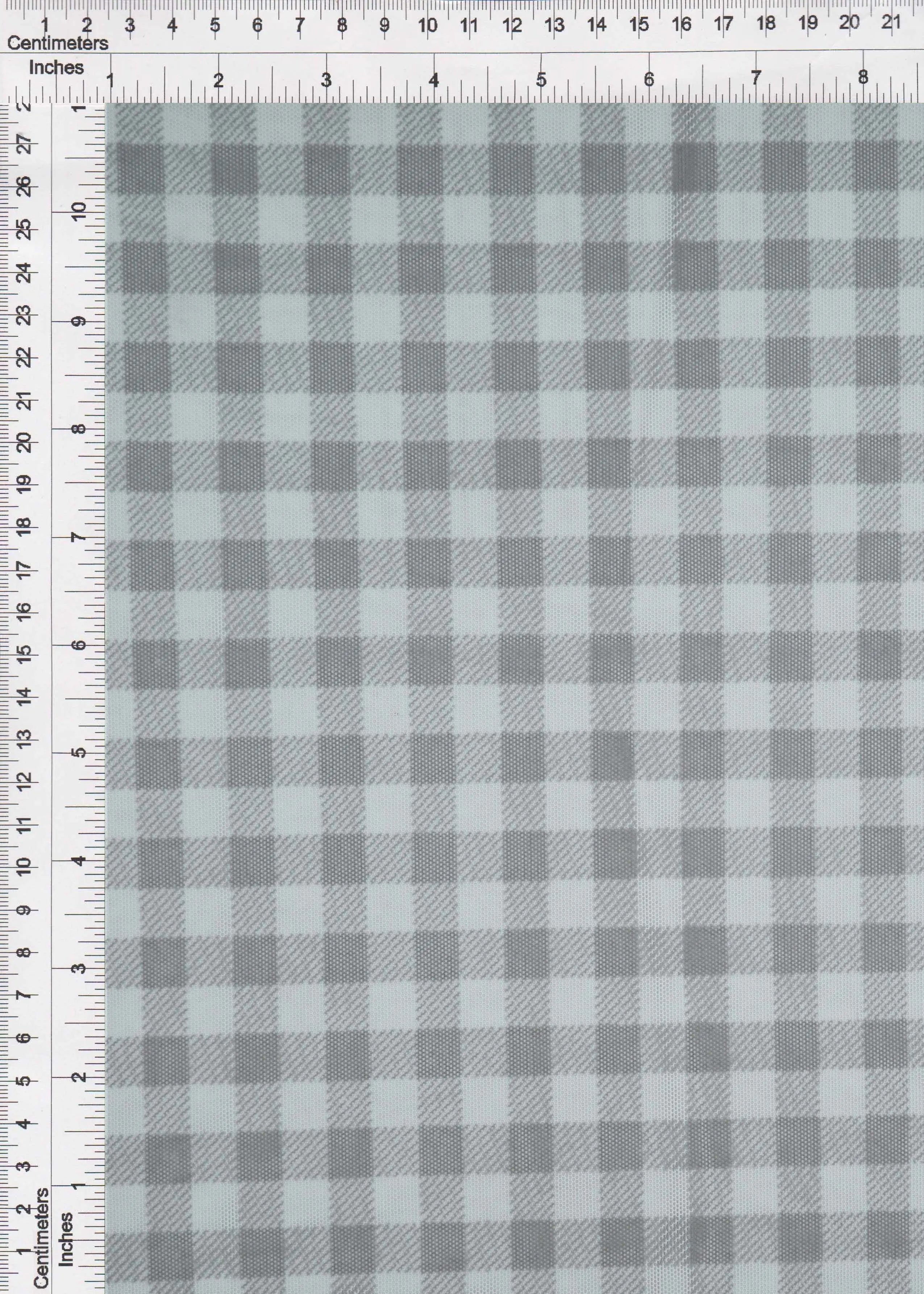 MESH-DU1755 GREY/IVORY BLOUSE BODYSUIT CAMI CHECKERED FLOCKING GINGHAM LOUNGEWEAR MESH PLAID POLYESTER PRINT SPANDEX STRETCH TOPS TUNICS