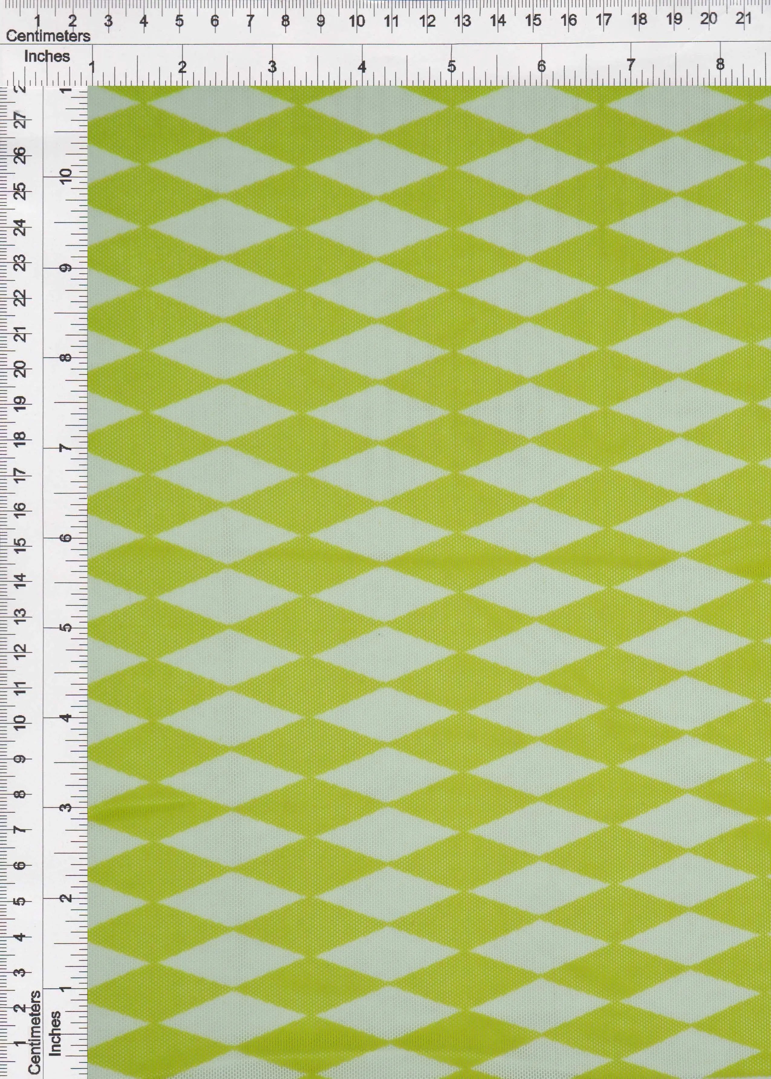 MESH-Q20216 LIME/WHITE BLOUSE BODYSUIT CAMI FLOCKING GEOMETRIC LOUNGEWEAR MESH POLYESTER PRINT RETRO SPANDEX STRETCH TOPS TUNICS