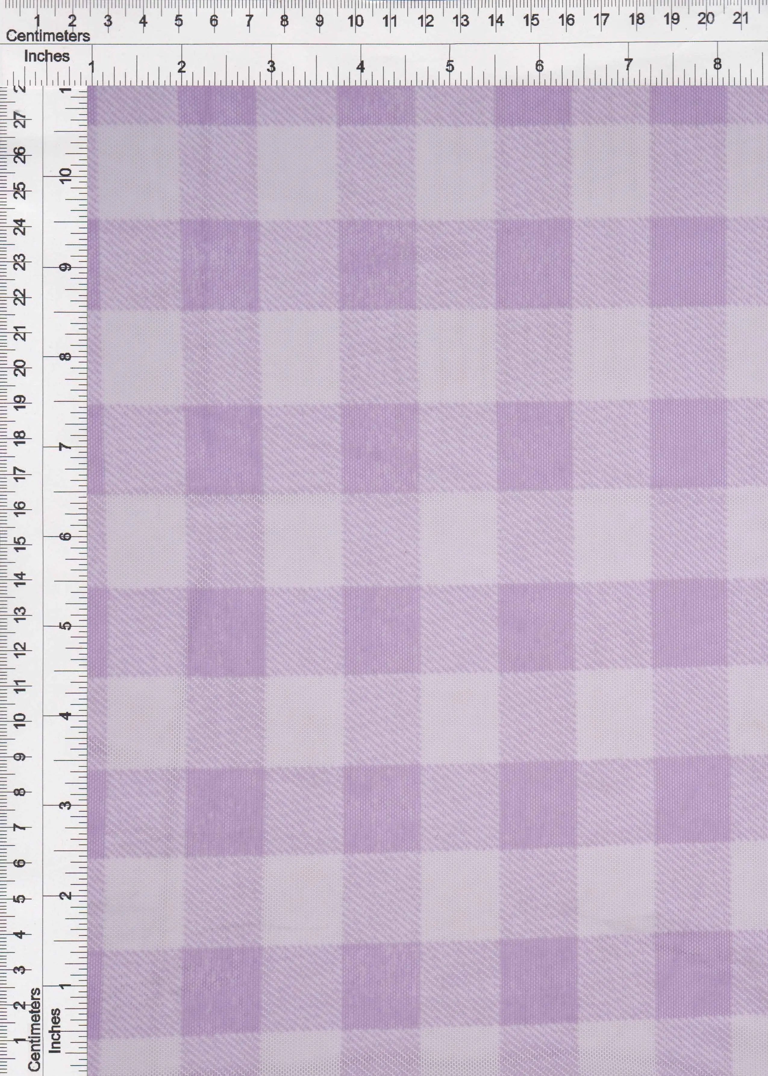 MESH-SE902140 LAVENDER/WHT BLOUSE BODYSUIT CAMI CHECKERED FLOCKING GINGHAM LOUNGEWEAR MESH PLAID POLYESTER PRINT SPANDEX STRETCH TOPS TUNICS