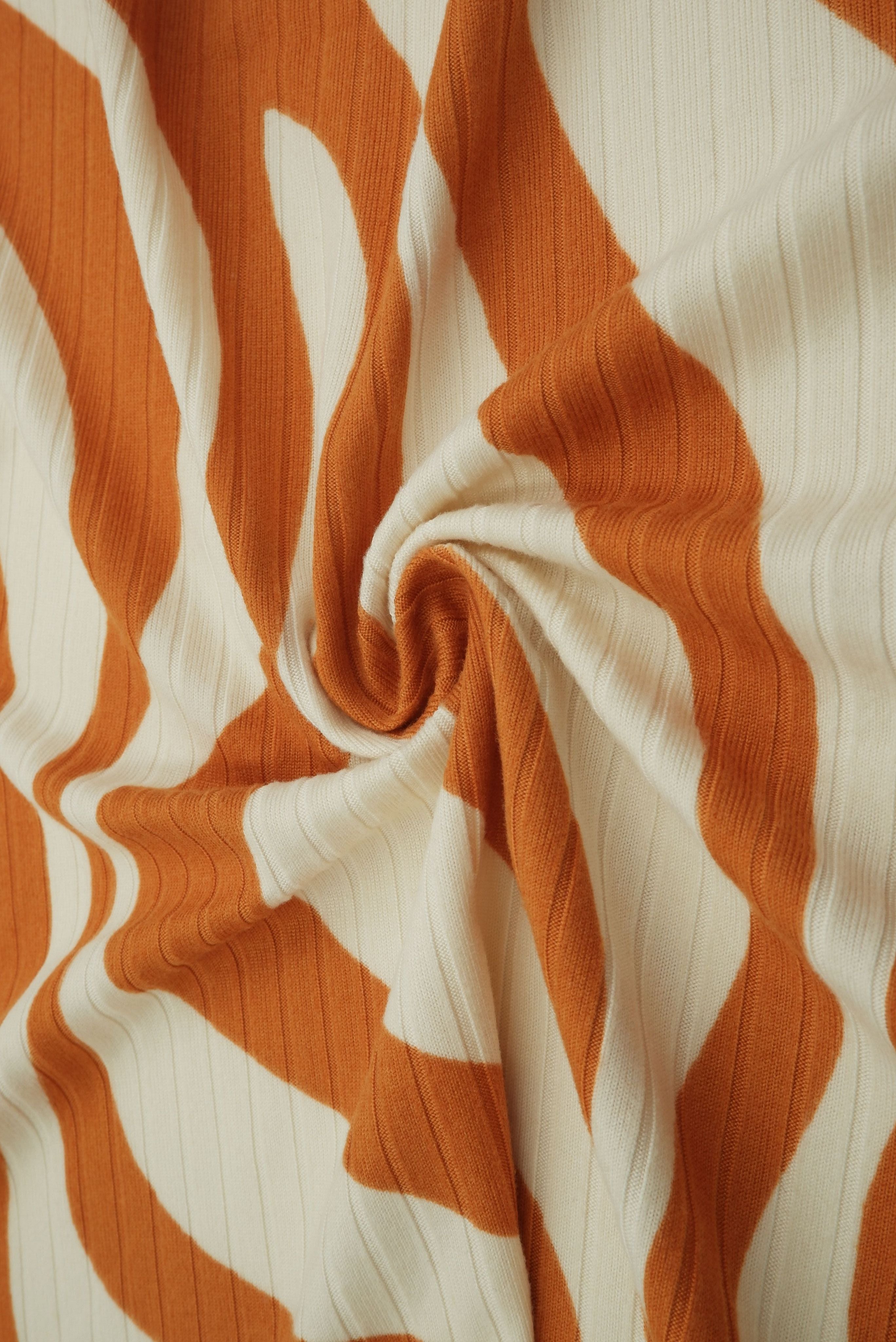 Abstract Zebra Ribbed Knit Fabric - KNT4135-MS10129 - Fabric Selection WS