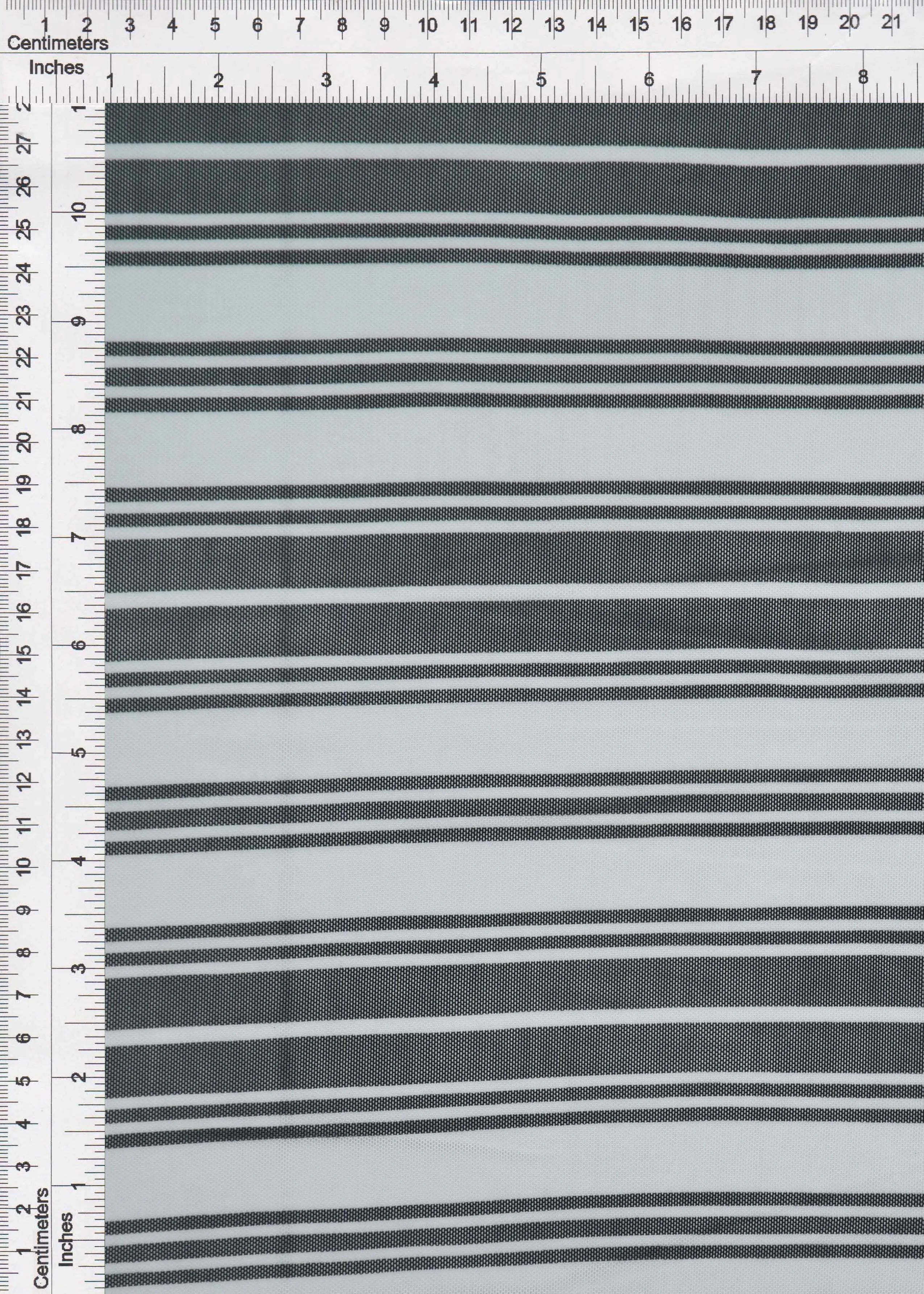 MESH-Q20212 IVORY/BLK BLOUSE BODYSUIT CAMI FLOCKING HORIZONTAL STRIPE LOUNGEWEAR MESH POLYESTER PRINT SPANDEX STRETCH TOPS TUNICS