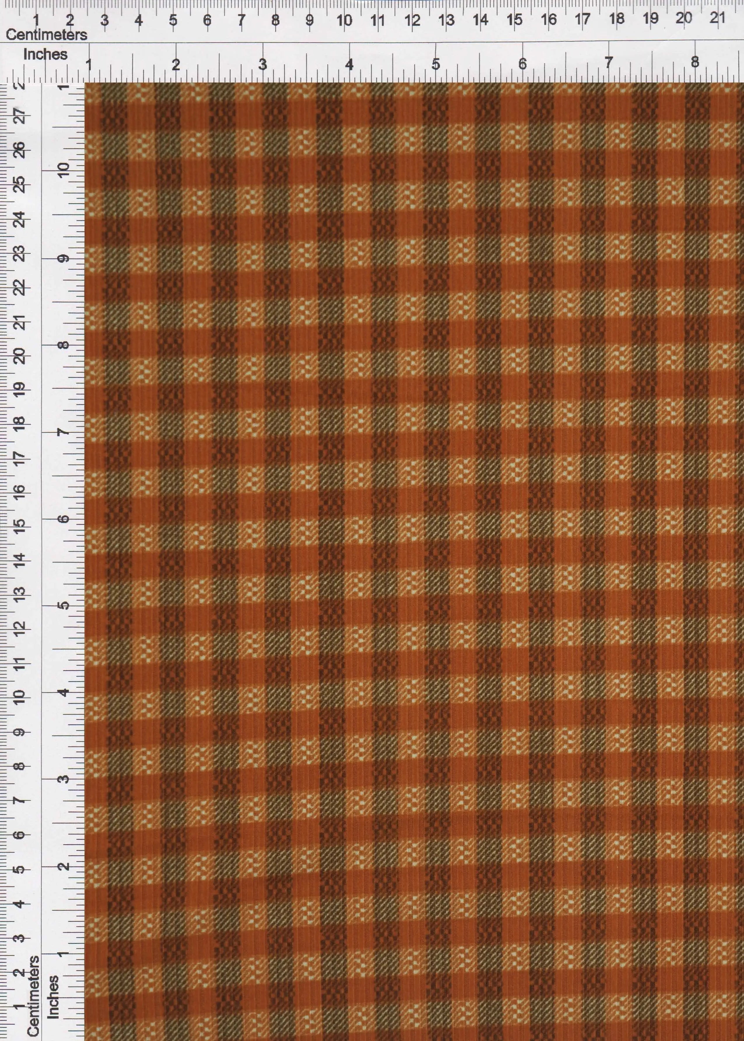 KNT3422-MS00203 BROWN/RUST BODYSUIT BOTTOMS BROWN CAMI CHECKERED DRESS GINGHAM KNIT LOUNGEWEAR ORANGE PANTS POLYESTER PRINT RIBBED RUST SKIRTS SPANDEX STRETCH T-SHIRT TOPS TUNICS