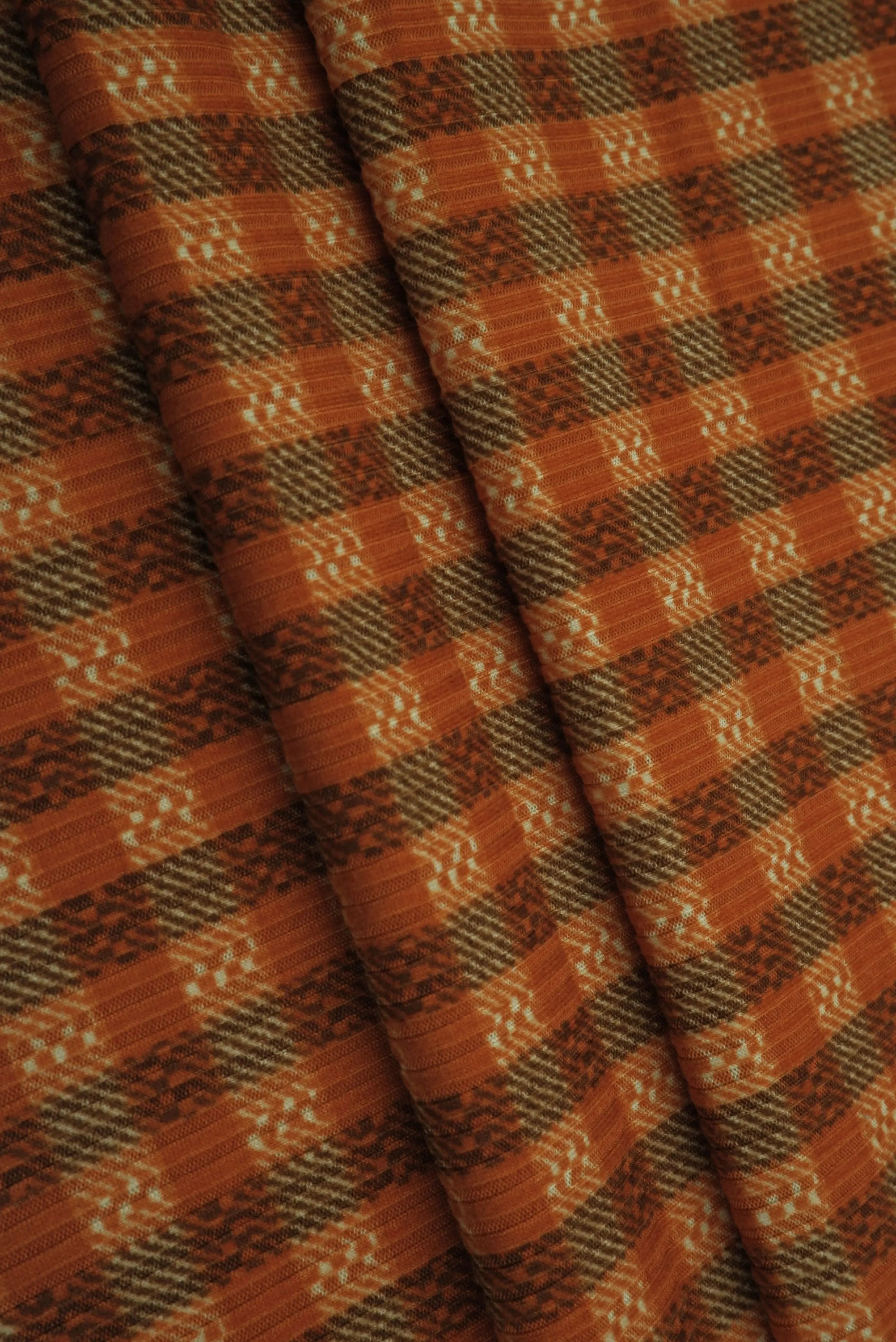 KNT3422-MS00203 BROWN/RUST BODYSUIT BOTTOMS BROWN CAMI CHECKERED DRESS GINGHAM KNIT LOUNGEWEAR ORANGE PANTS POLYESTER PRINT RIBBED RUST SKIRTS SPANDEX STRETCH T-SHIRT TOPS TUNICS