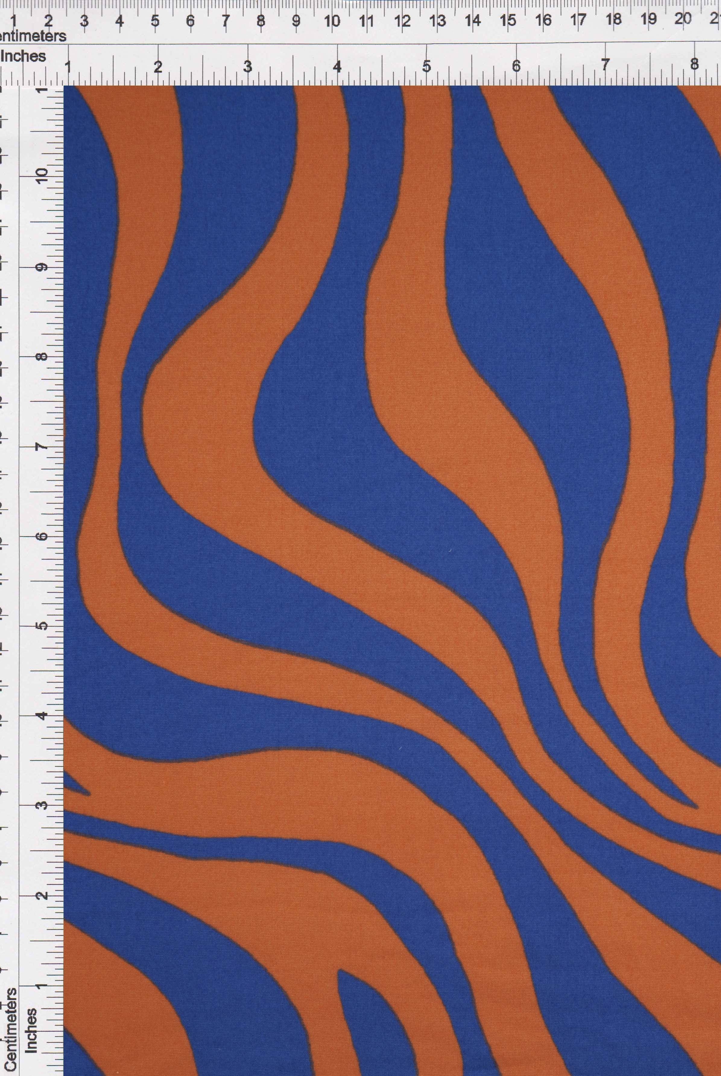 KNT2100-MS10129 ROYAL/RUST ANIMAL BIKER SHORTS BLOUSE BLUE BODYSUIT BOTTOMS CAMI DRESS DTY BRUSHED KNIT LOUNGEWEAR PANTS POLYESTER PRINT RUST SKIRTS SPANDEX STRETCH T-SHIRT TOPS TUNICS ZEBRA