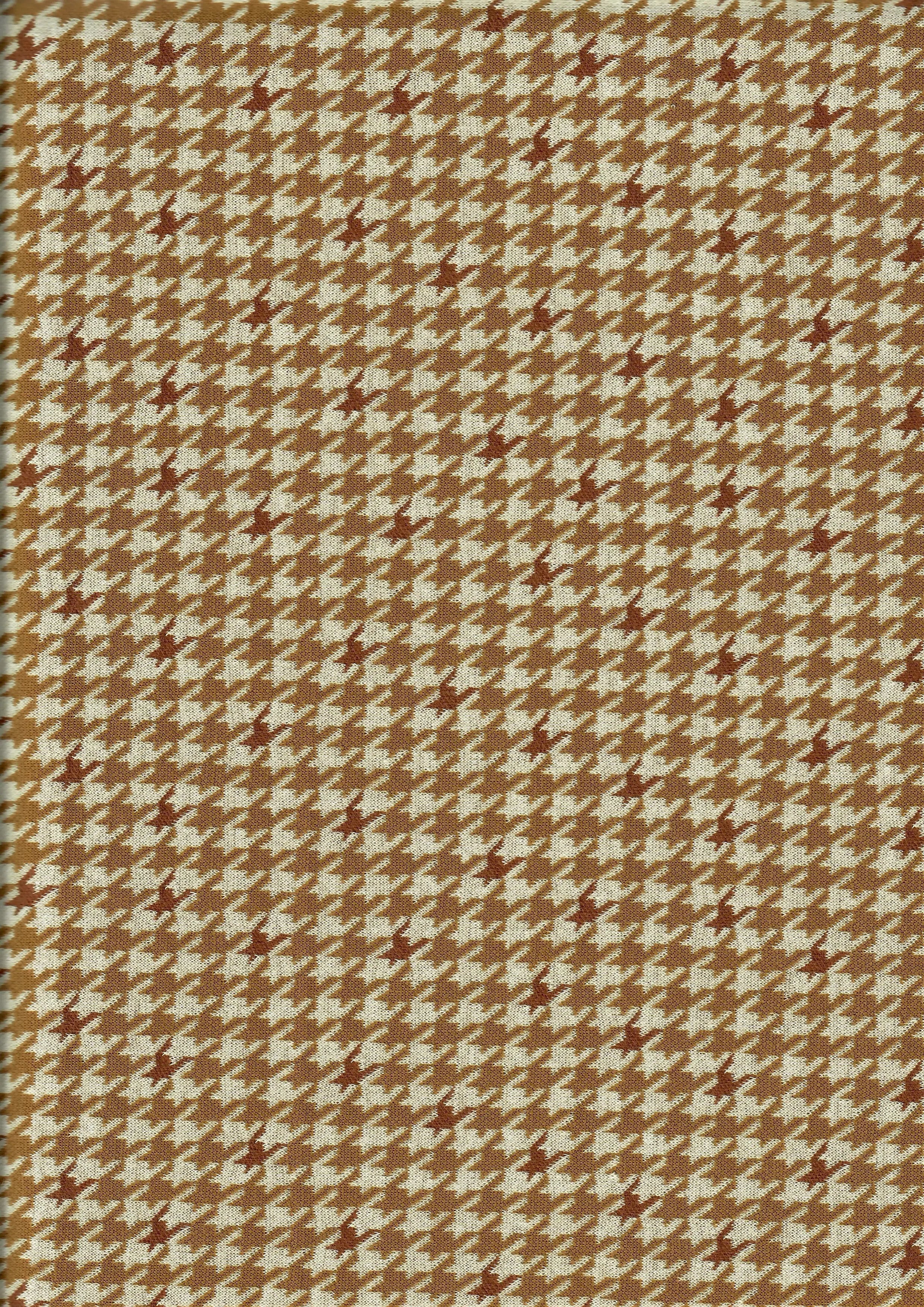 KNT4454 CAMEL/BRICK BOTTOMS DRESS HOUNDSTOOTH KNIT OUTERWEAR PANTS POLYESTER SKIRTS SOLID-B SPANDEX STRETCH YARN DYED