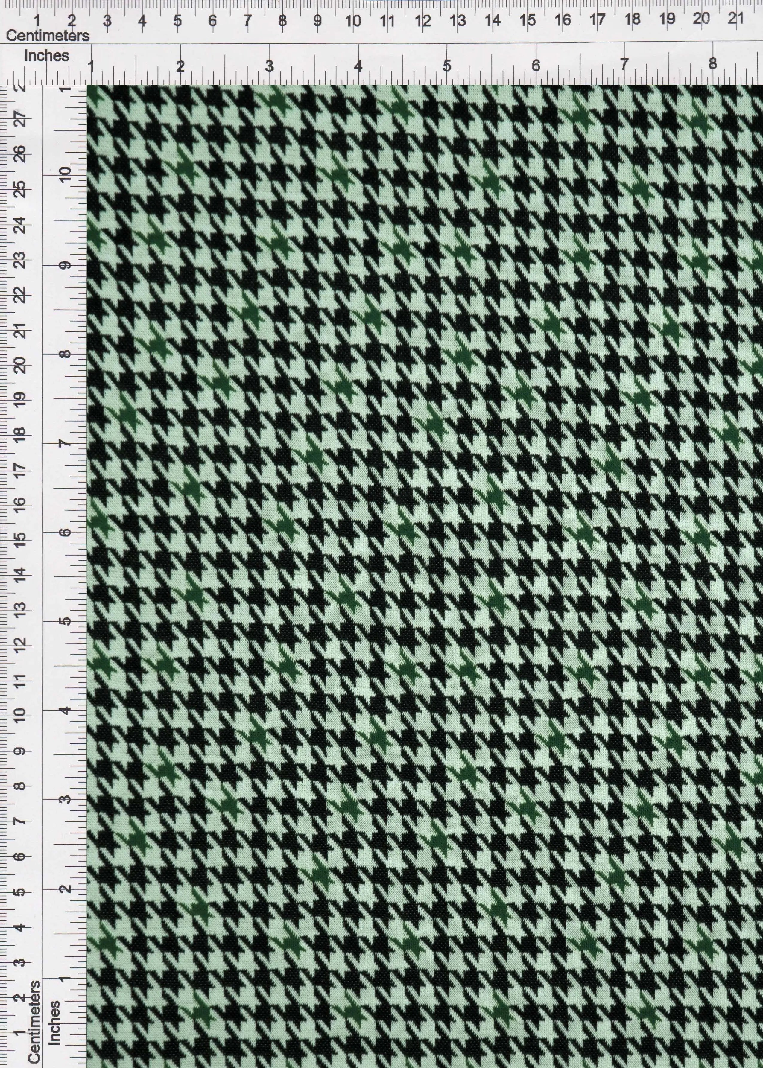 KNT4454 BLACK/GREEN BOTTOMS DRESS HOUNDSTOOTH KNIT OUTERWEAR PANTS POLYESTER SKIRTS SOLID-B SPANDEX STRETCH YARN DYED