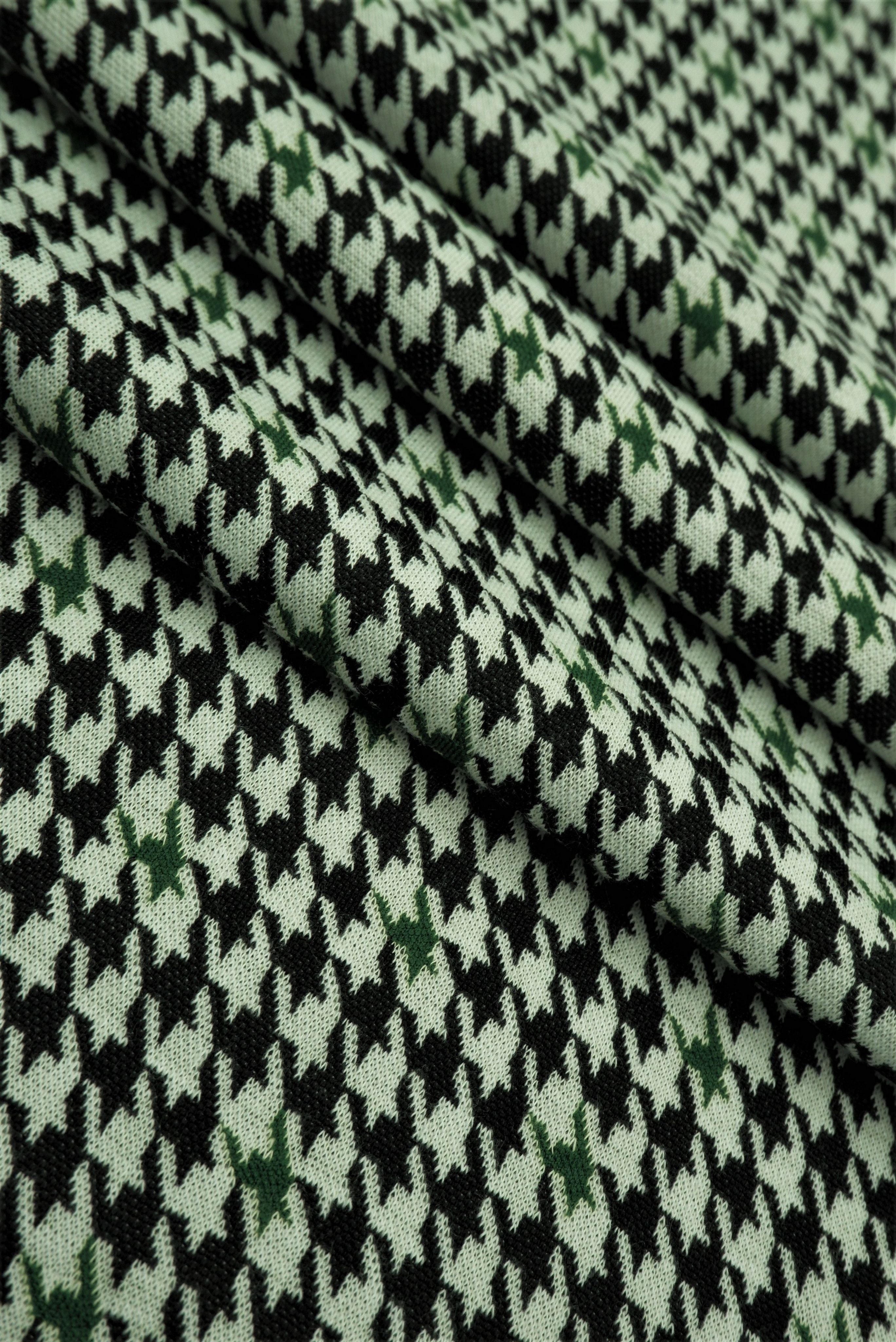 KNT4454 BLACK/GREEN BOTTOMS DRESS HOUNDSTOOTH KNIT OUTERWEAR PANTS POLYESTER SKIRTS SOLID-B SPANDEX STRETCH YARN DYED