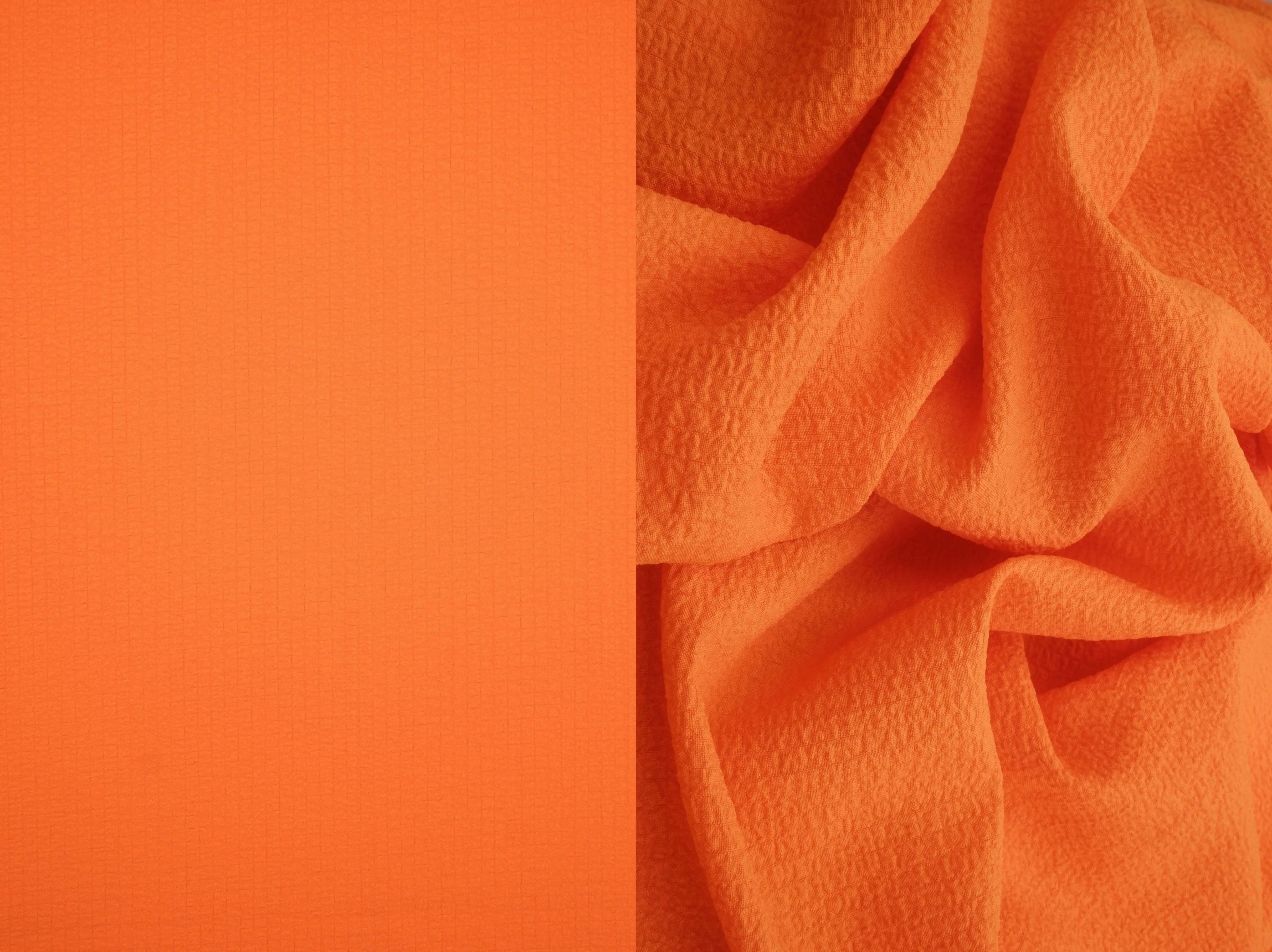 POP4458 ORANGE BLOUSE BODYSUIT BOTTOMS CAMI DRESS JACQUARD NO-PRINT NON STRETCH PANTS POLYESTER SKIRTS SOLID SPANDEX TOPS TUNICS WOVEN