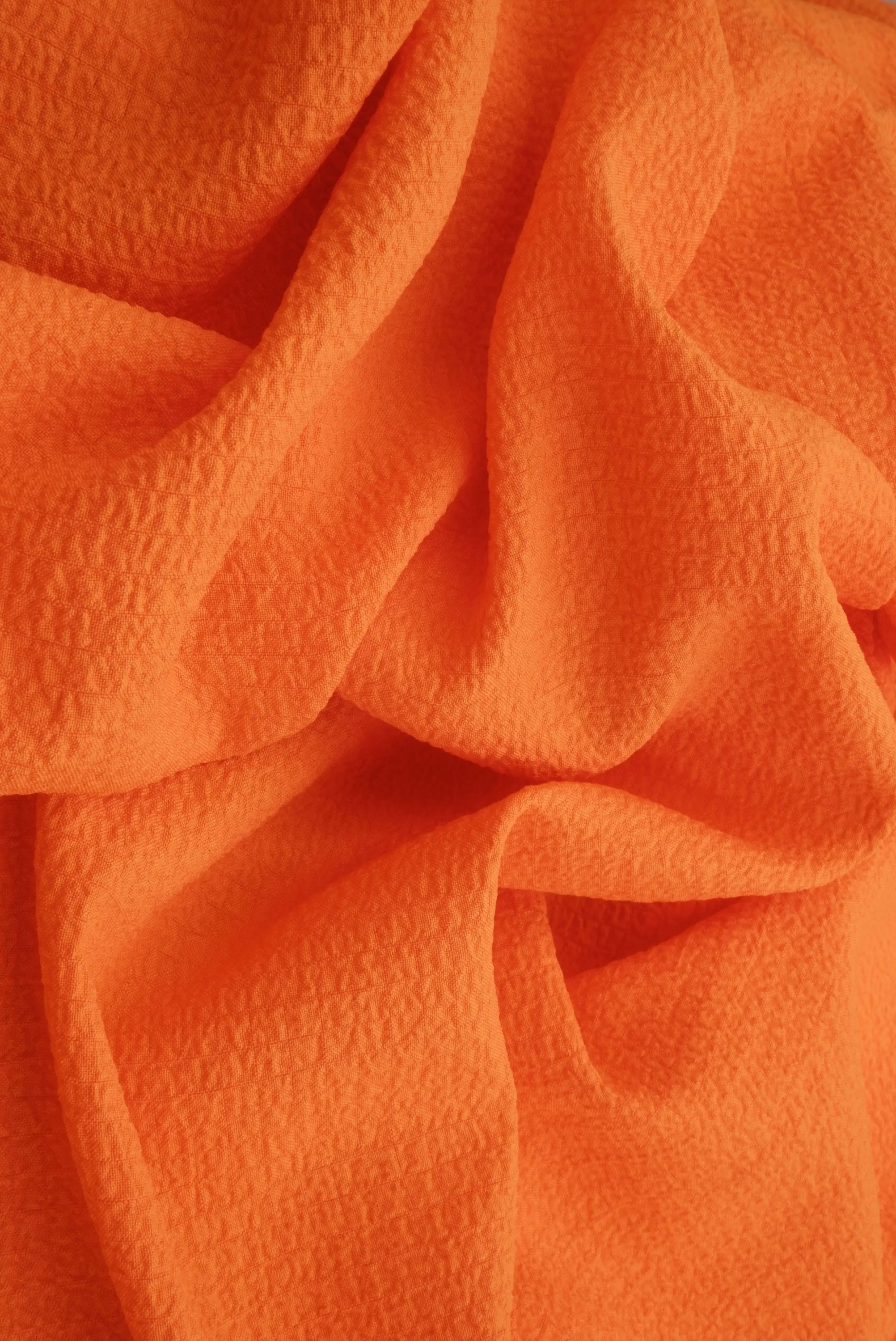 POP4458 ORANGE BLOUSE BODYSUIT BOTTOMS CAMI DRESS JACQUARD NO-PRINT NON STRETCH PANTS POLYESTER SKIRTS SOLID SPANDEX TOPS TUNICS WOVEN