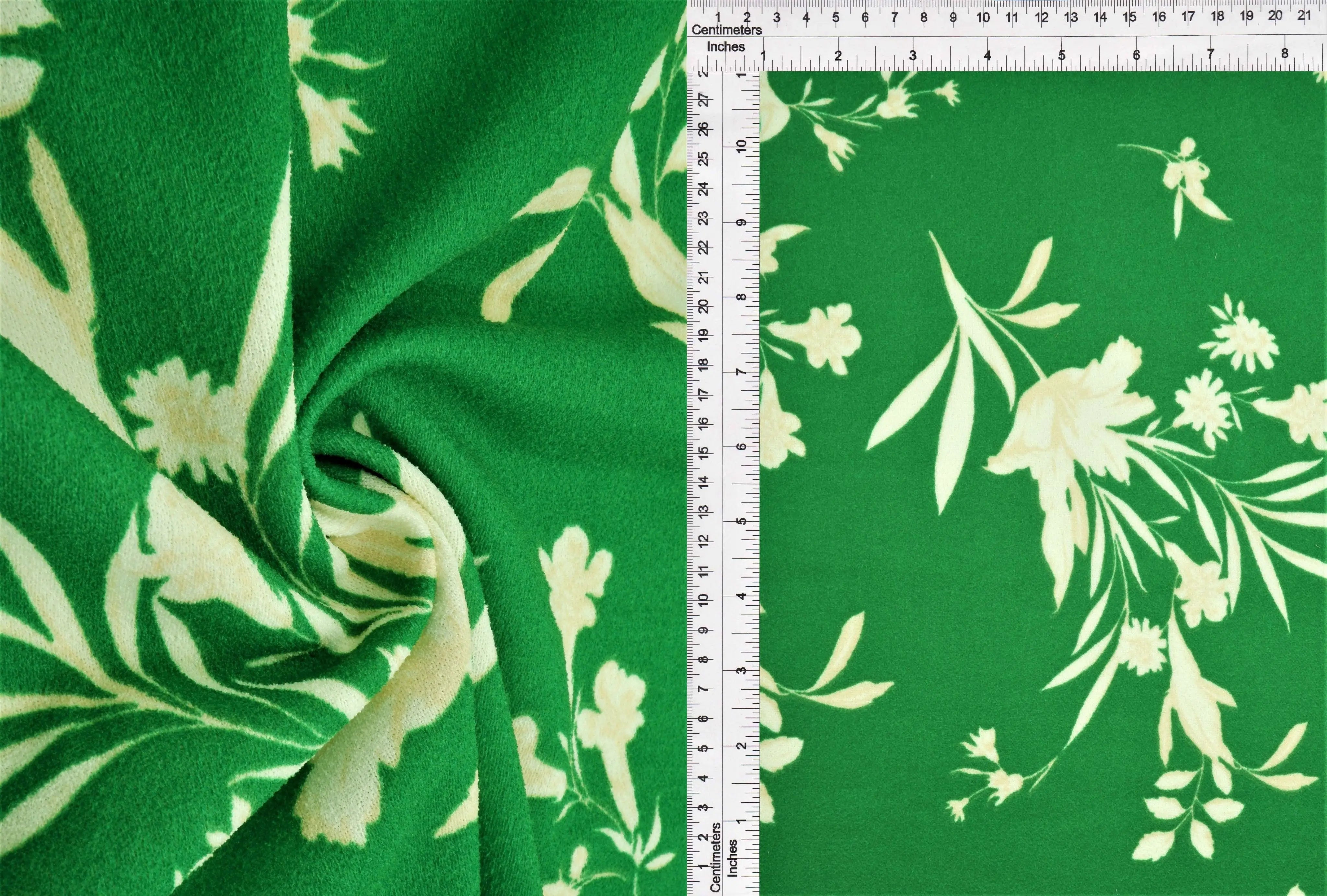 KNT3971-MS11058 GREEN FLOWER BLOUSE BODYSUIT BOTTOMS CAMI DRESS FLORAL GREEN KNIT PANTS POLYESTER PRINT SKIRTS SPANDEX STRETCH TOPS