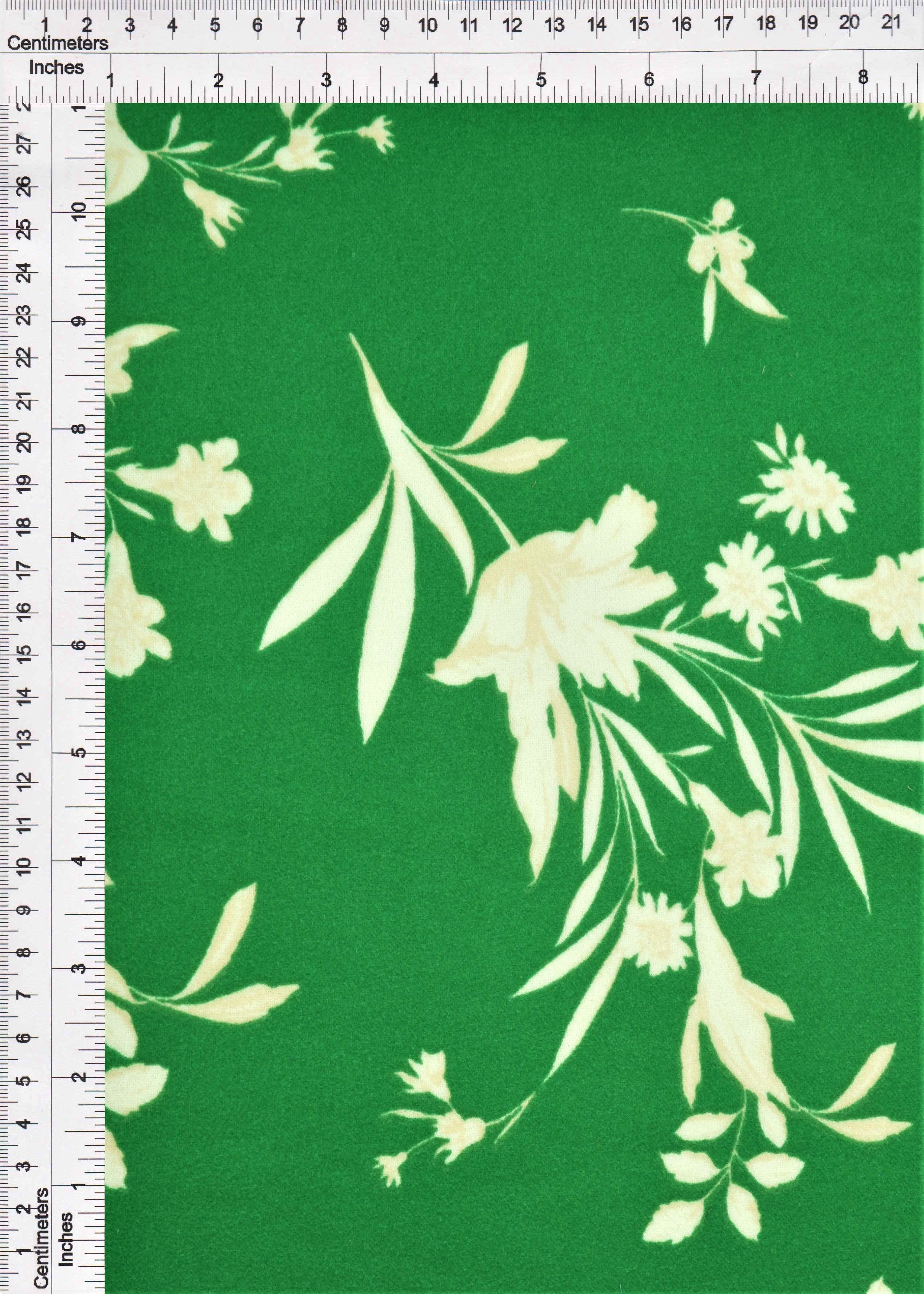 KNT3971-MS11058 GREEN FLOWER BLOUSE BODYSUIT BOTTOMS CAMI DRESS FLORAL GREEN KNIT PANTS POLYESTER PRINT SKIRTS SPANDEX STRETCH TOPS