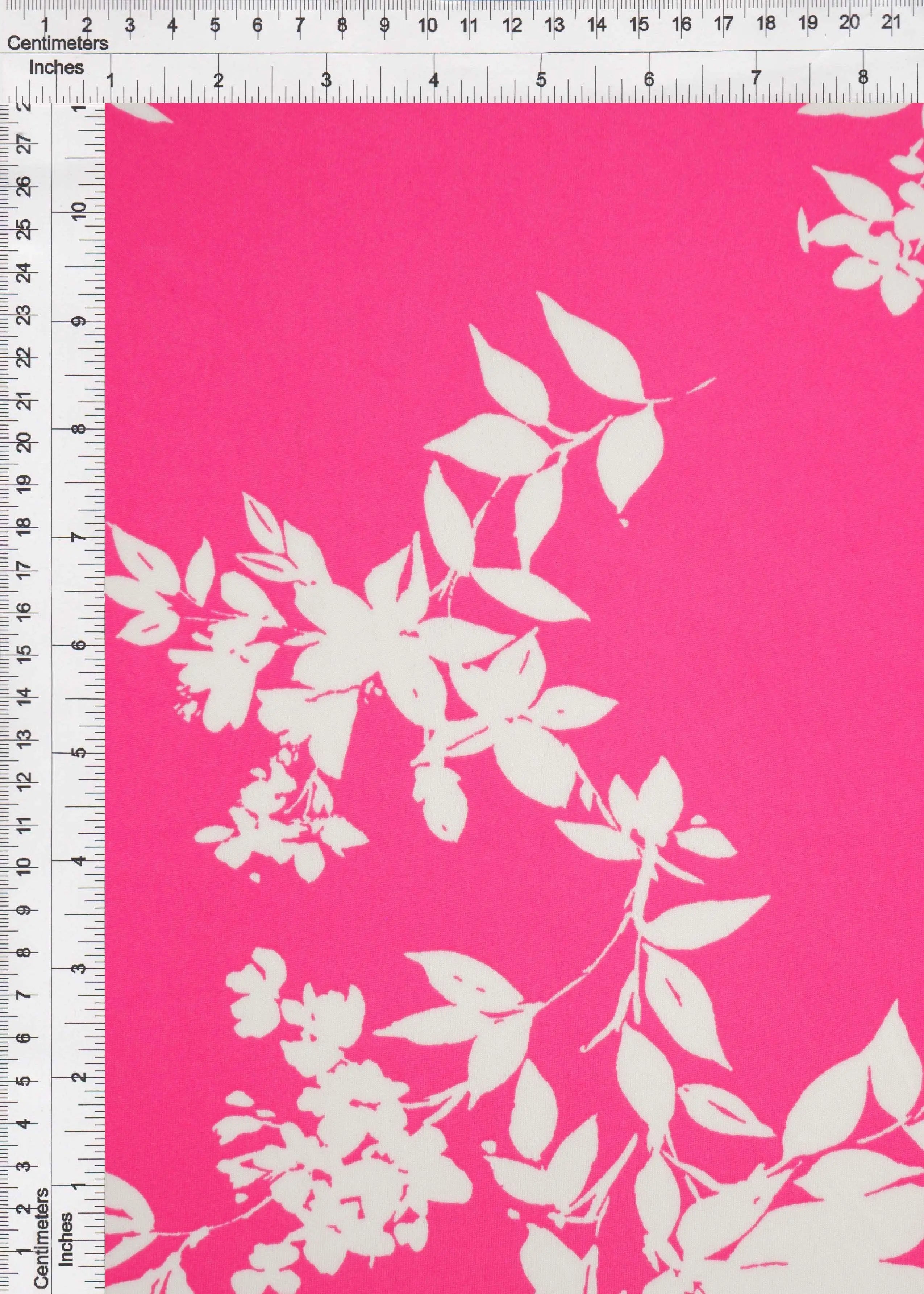 KNT1389-MS11055 PINK HOT FLOWER ACTIVEWEAR BIKER SHORTS BODYSUIT BOTTOMS CAMI DRESS DTY FLORAL FUSCHIA KNIT LOUNGEWEAR PANTS PINK POLYESTER PRINT SKIRTS SPANDEX STRETCH T-SHIRT TOPS TUNICS WHITE