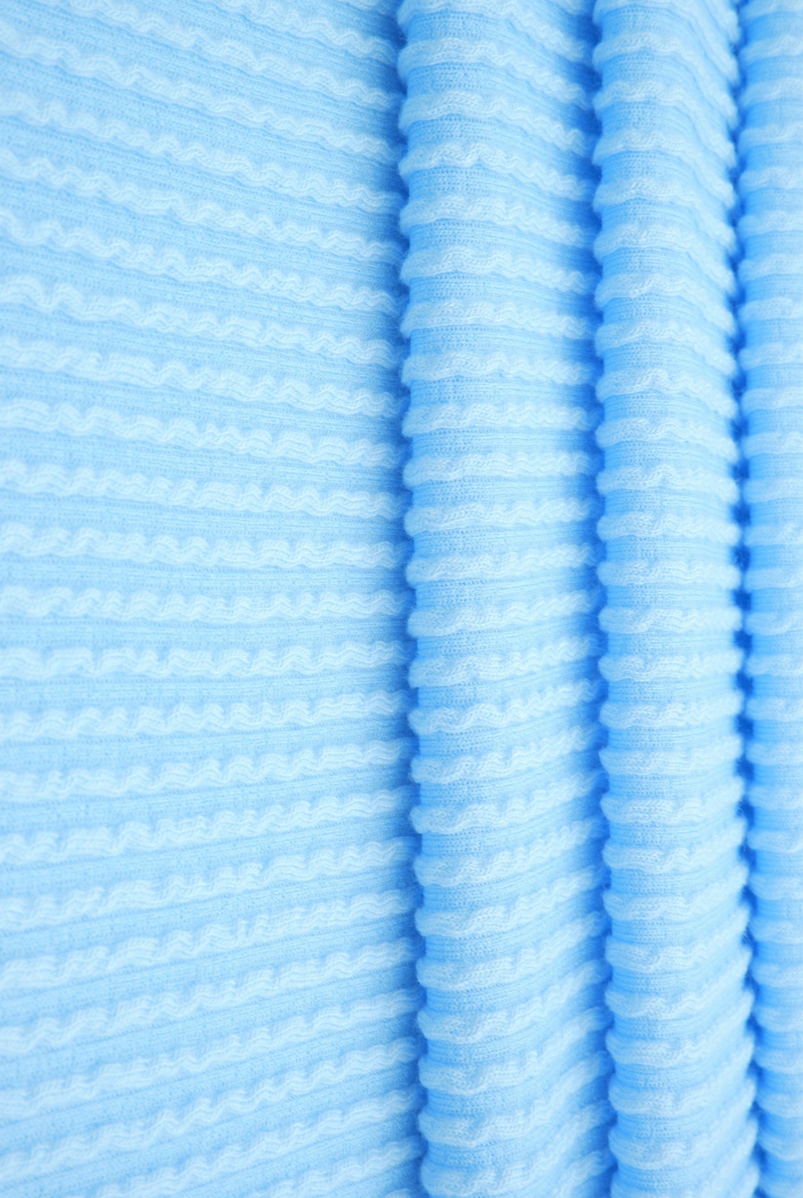 KNT4463 BLUE LT BLUE BODYSUIT BOTTOMS CAMI DOUBLE KNIT DRESS JACQUARD LOUNGEWEAR NO-PRINT PANTS POLYESTER RAYON RIB SOLID SPANDEX STRETCH SWEATER T-SHIRT URBAN