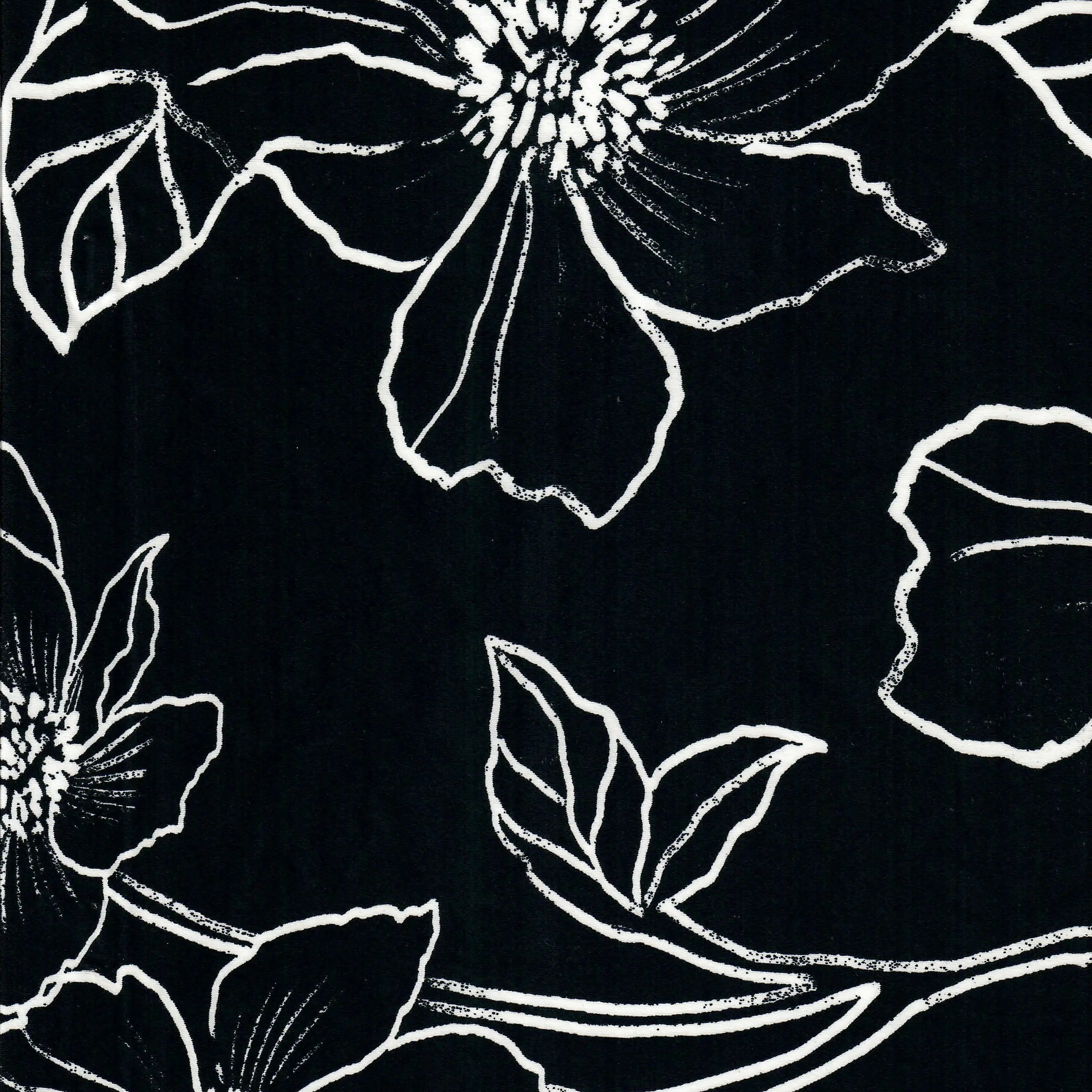 KNT1389-MS11082 BLACK FLOWER ACTIVEWEAR BIG BIKER SHORTS BODYSUIT BOTTOMS CAMI DRESS FLORAL KNIT LOUNGEWEAR PANTS POLYESTER PRINT SKIRTS SPANDEX STRETCH T-SHIRT TOPS TUNICS