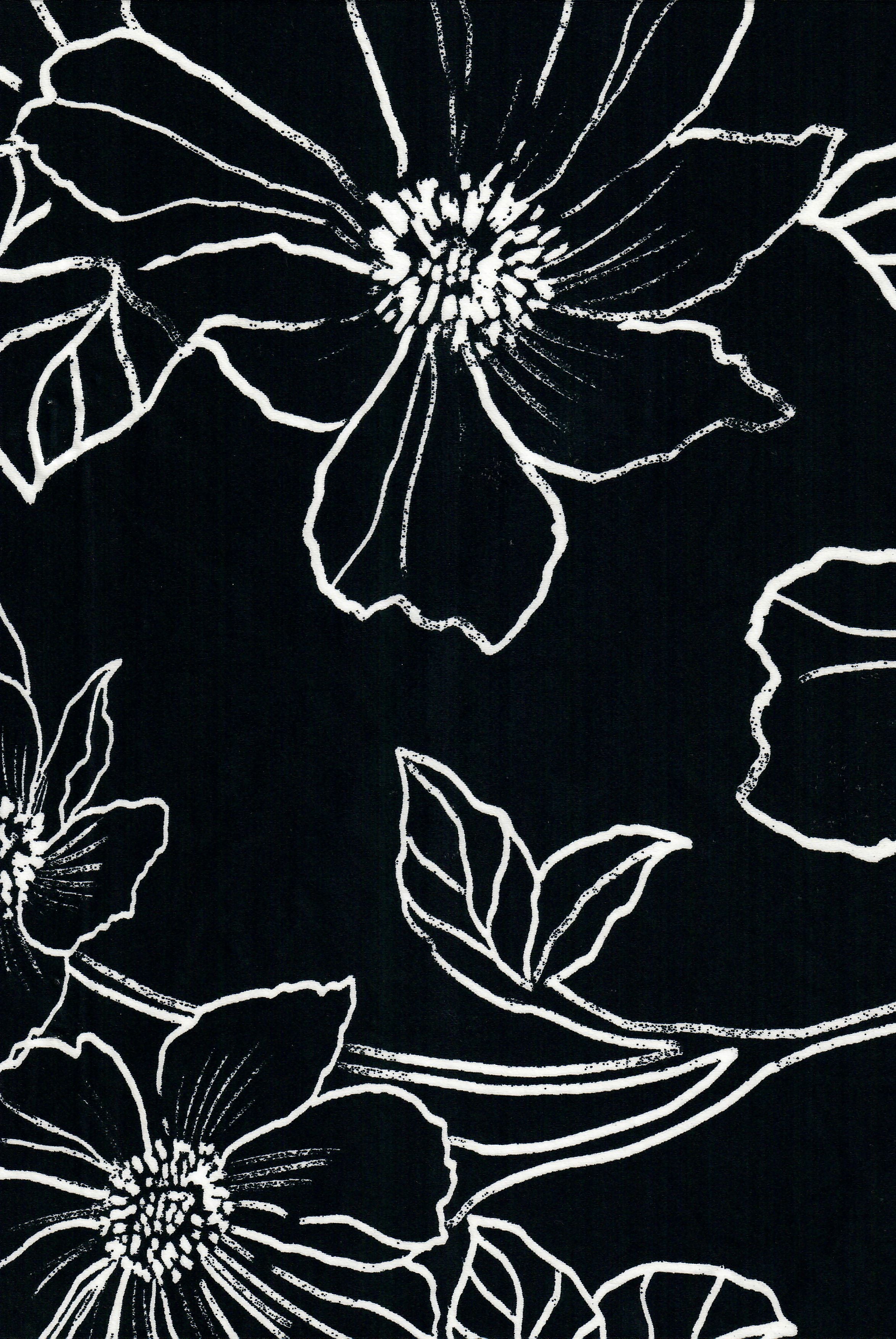 KNT1389-MS11082 BLACK FLOWER ACTIVEWEAR BIG BIKER SHORTS BODYSUIT BOTTOMS CAMI DRESS FLORAL KNIT LOUNGEWEAR PANTS POLYESTER PRINT SKIRTS SPANDEX STRETCH T-SHIRT TOPS TUNICS