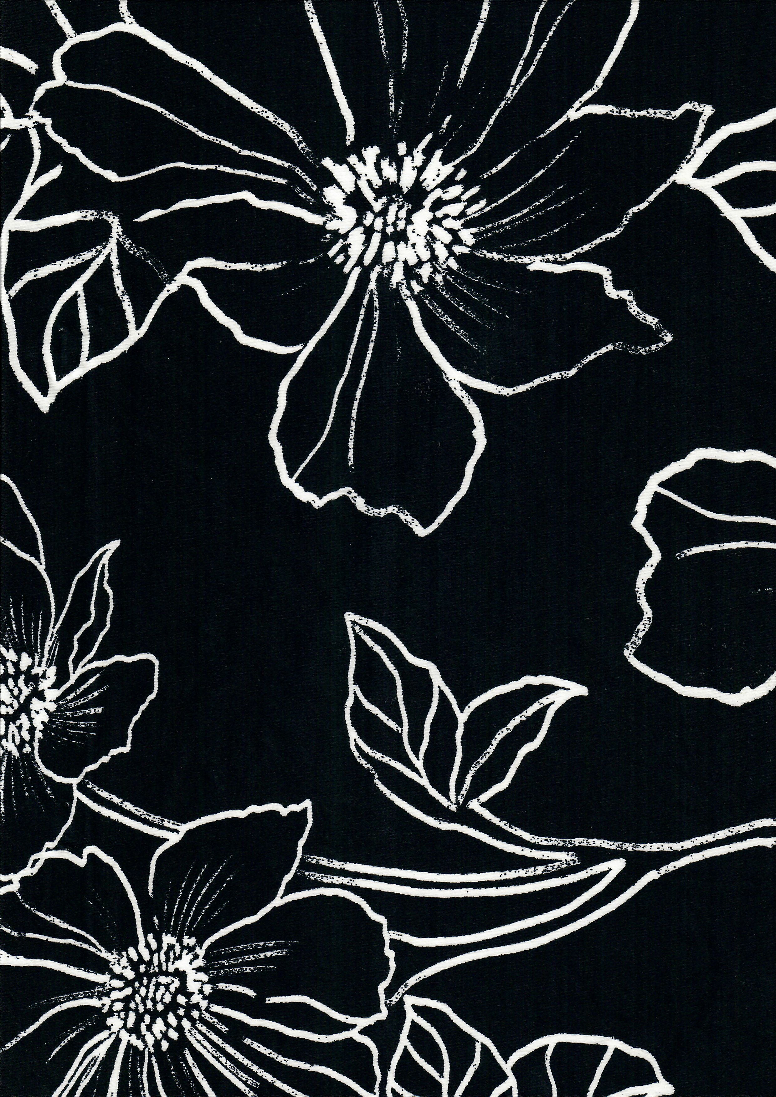 KNT1389-MS11082 BLACK FLOWER ACTIVEWEAR BIG BIKER SHORTS BODYSUIT BOTTOMS CAMI DRESS FLORAL KNIT LOUNGEWEAR PANTS POLYESTER PRINT SKIRTS SPANDEX STRETCH T-SHIRT TOPS TUNICS